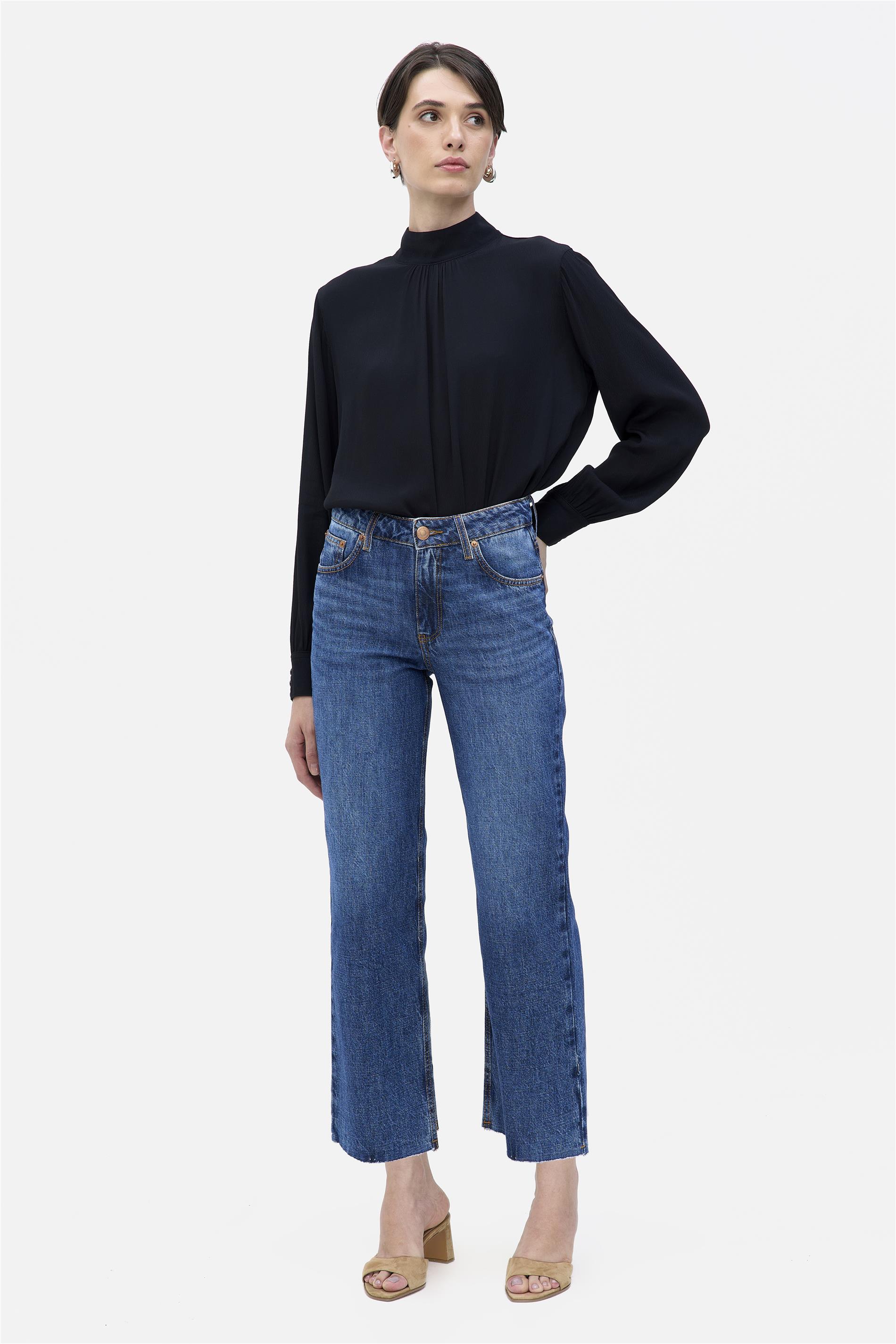 Calça Jeans Reta G4 Cropped Feminina