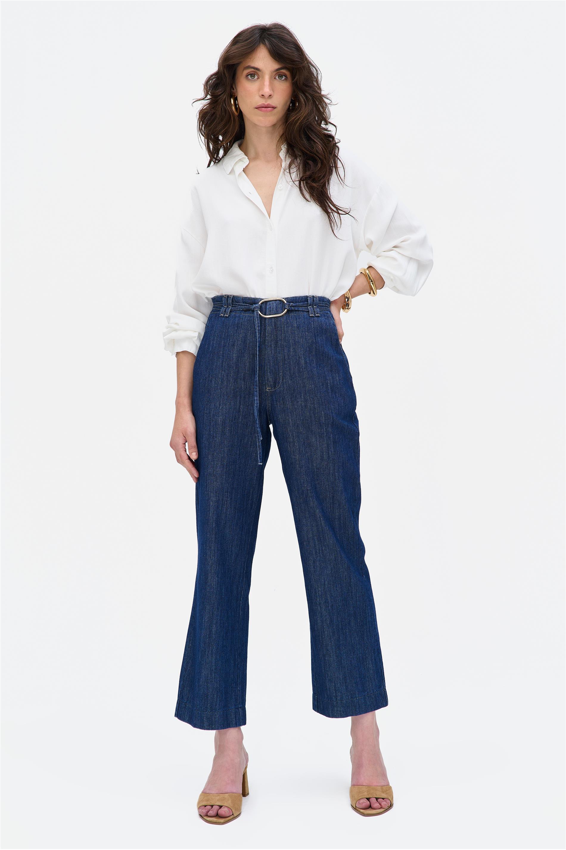 Calça Jeans Feminina Reta G4 Cropped