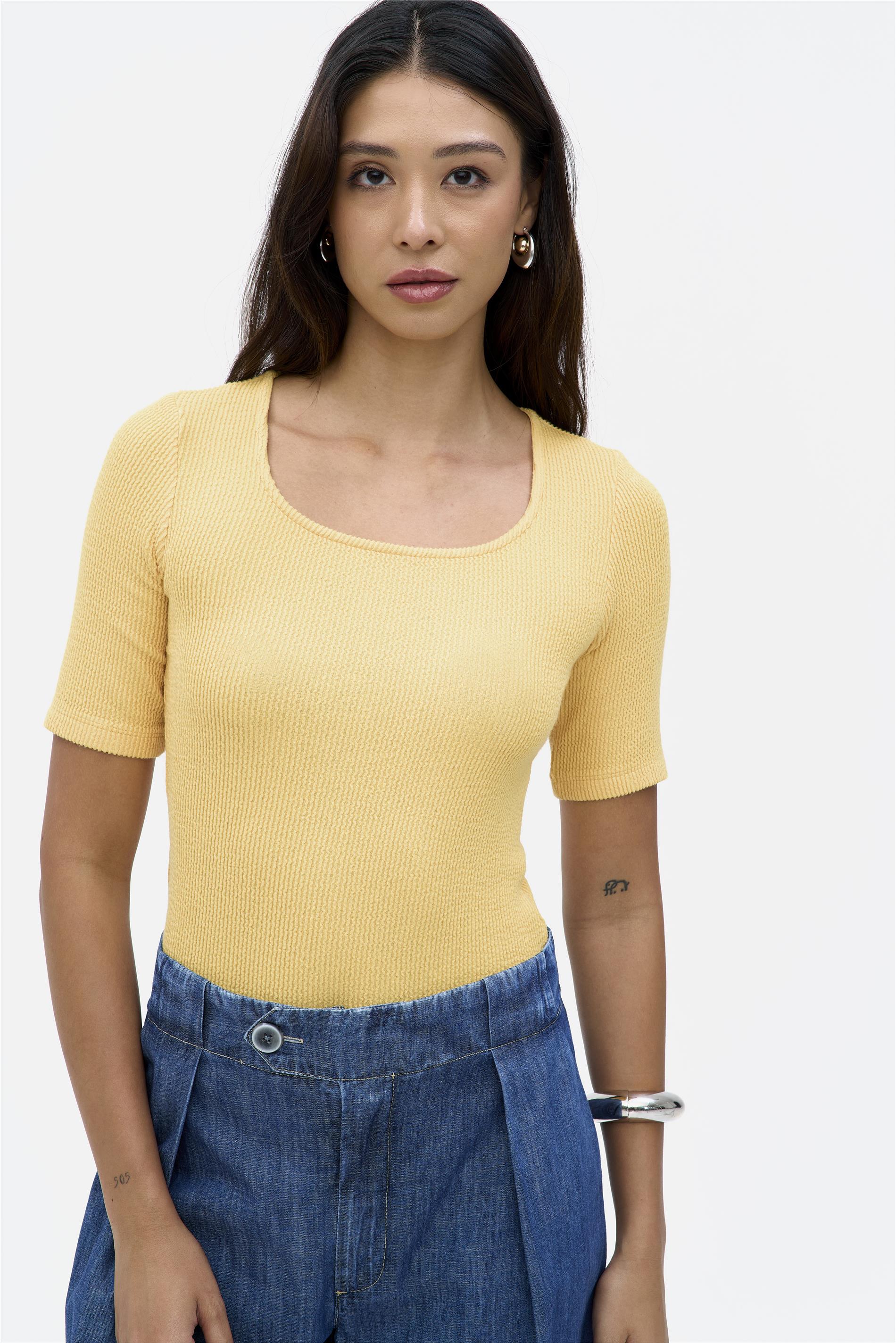 Blusa Malha Texturizada com Mangas