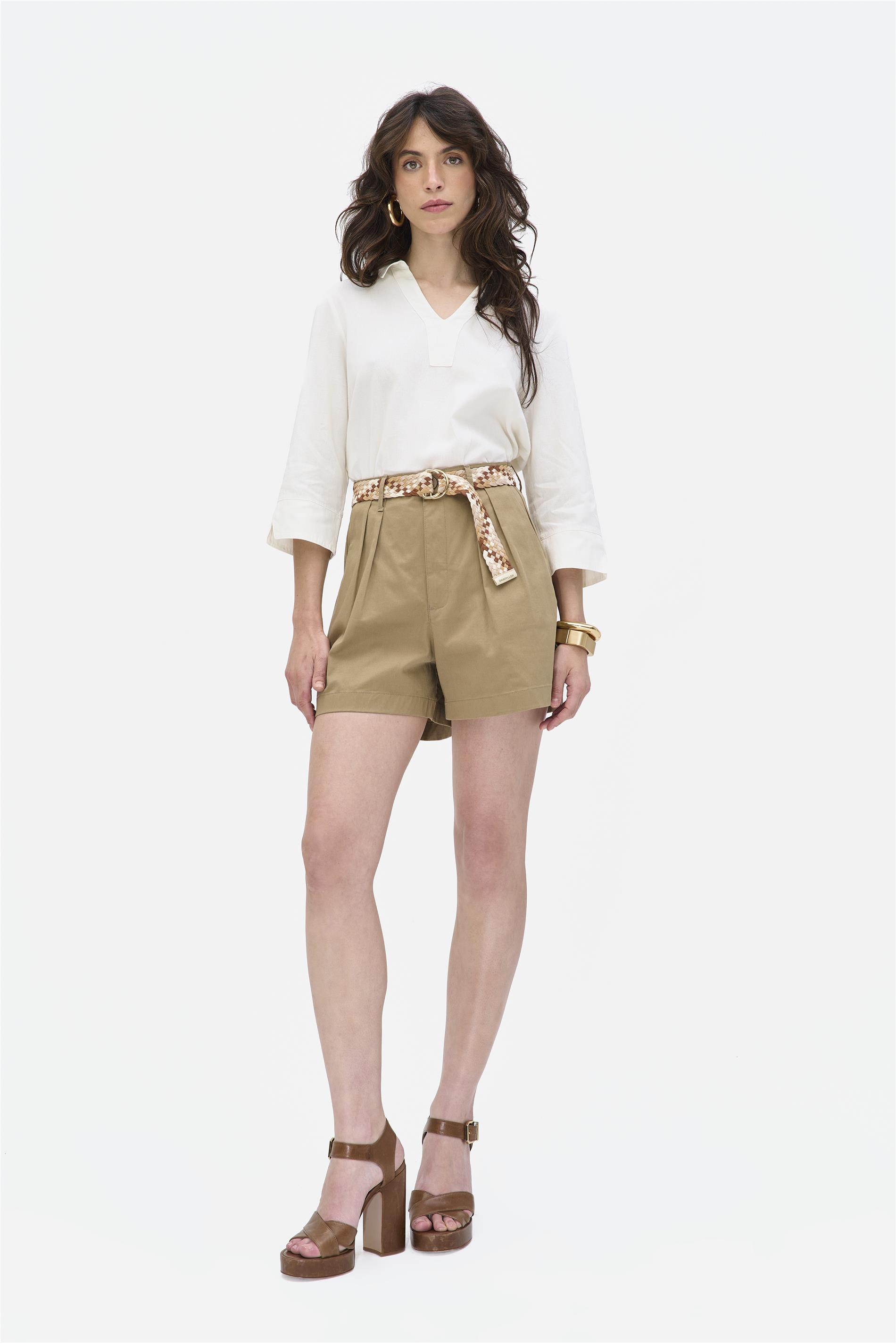Short Alfaiataria com Elastano e Cinto