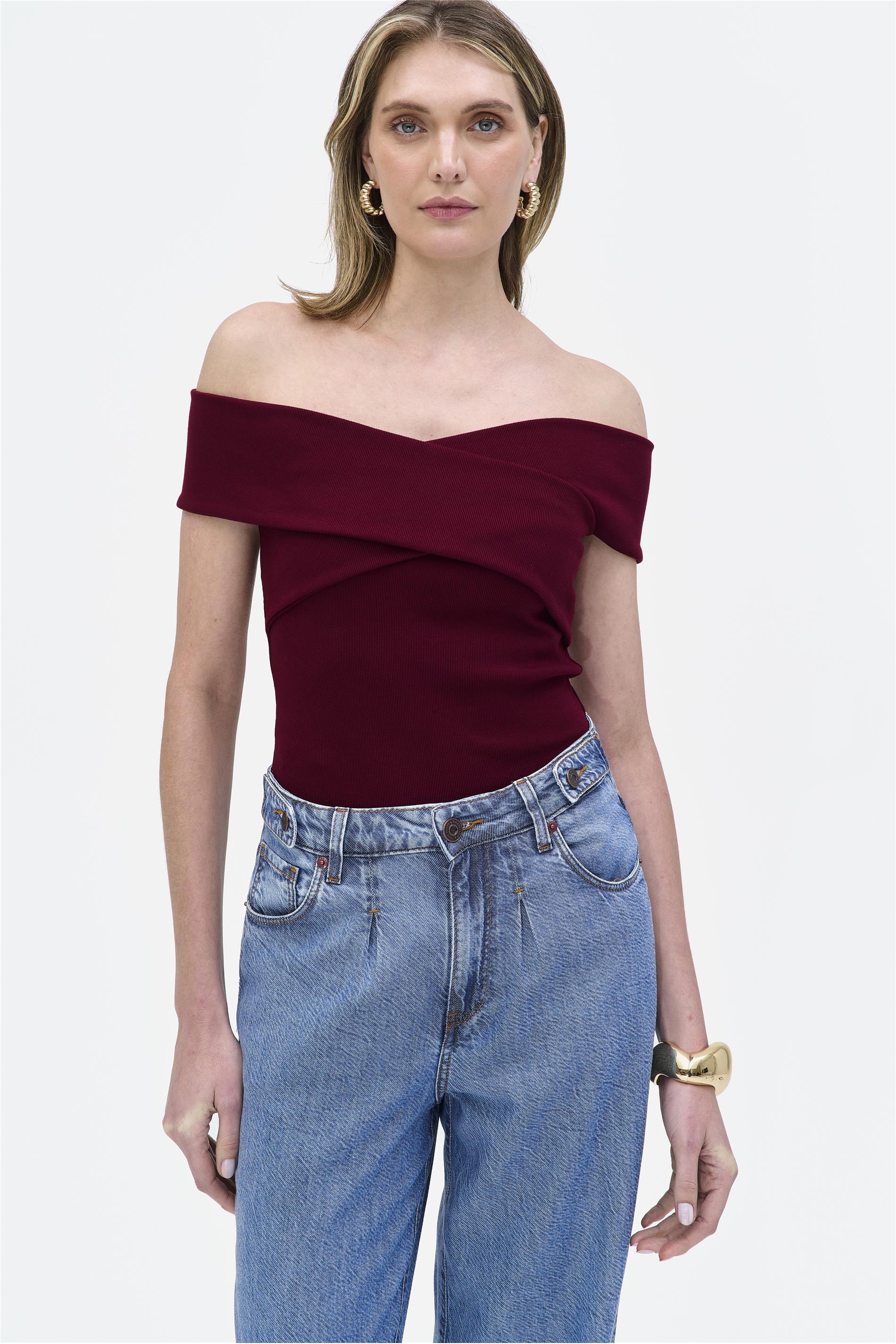 Blusa com Detalhe Cruzado Malha