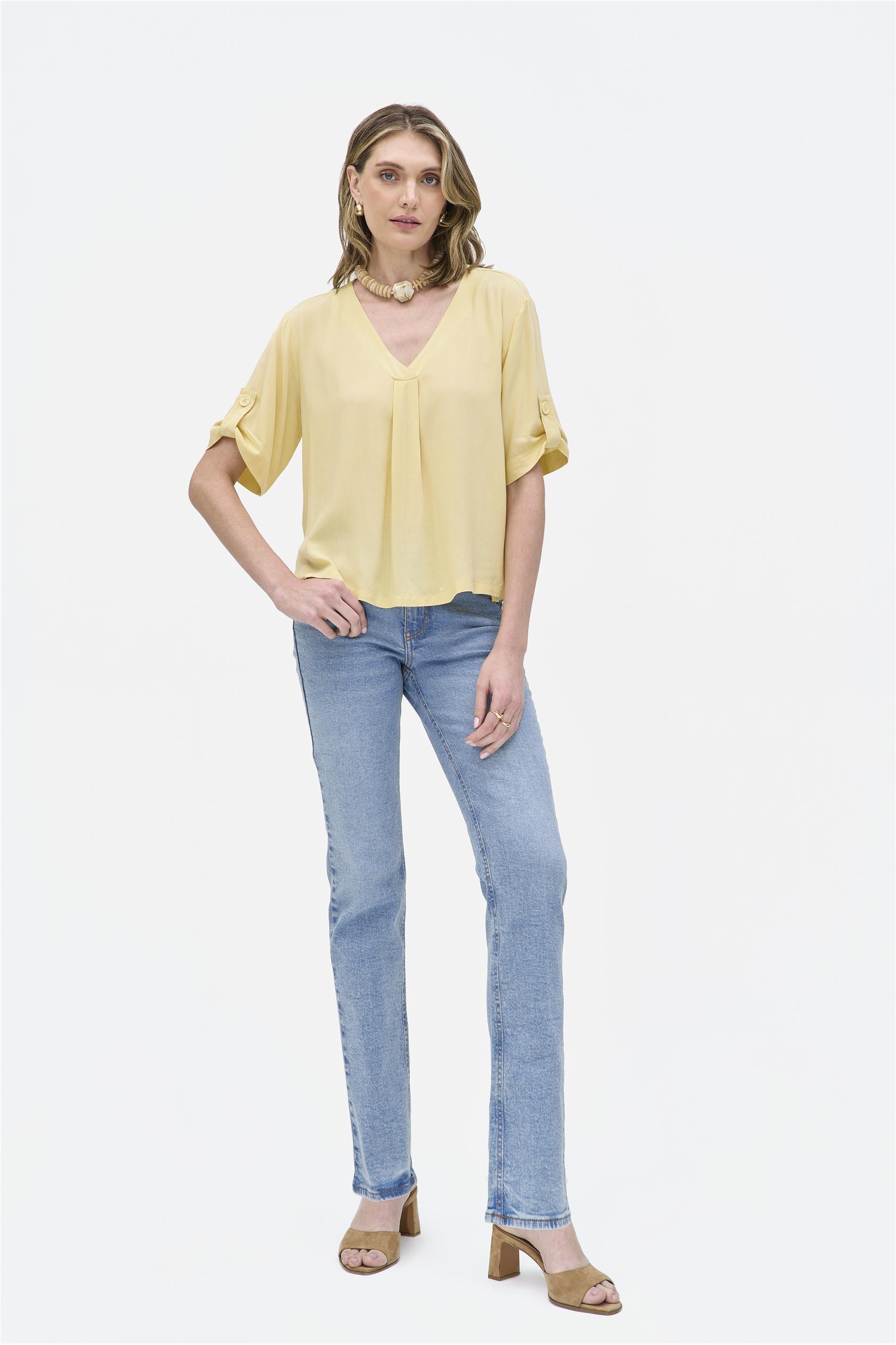 Calça Jeans Feminina Reta G4 C1 Alta