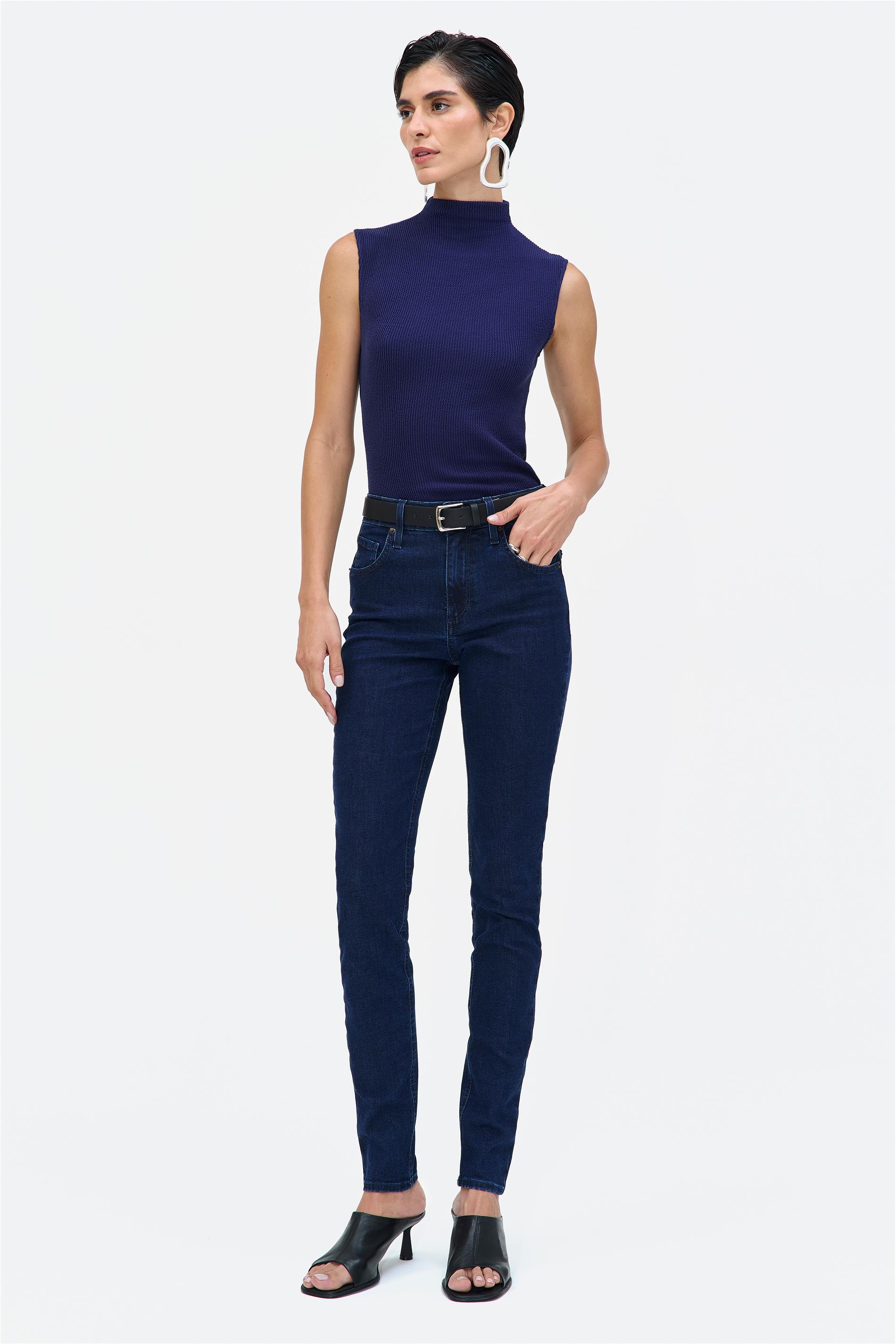 Calça Jeans Skinny G4 C1 Justa Escura