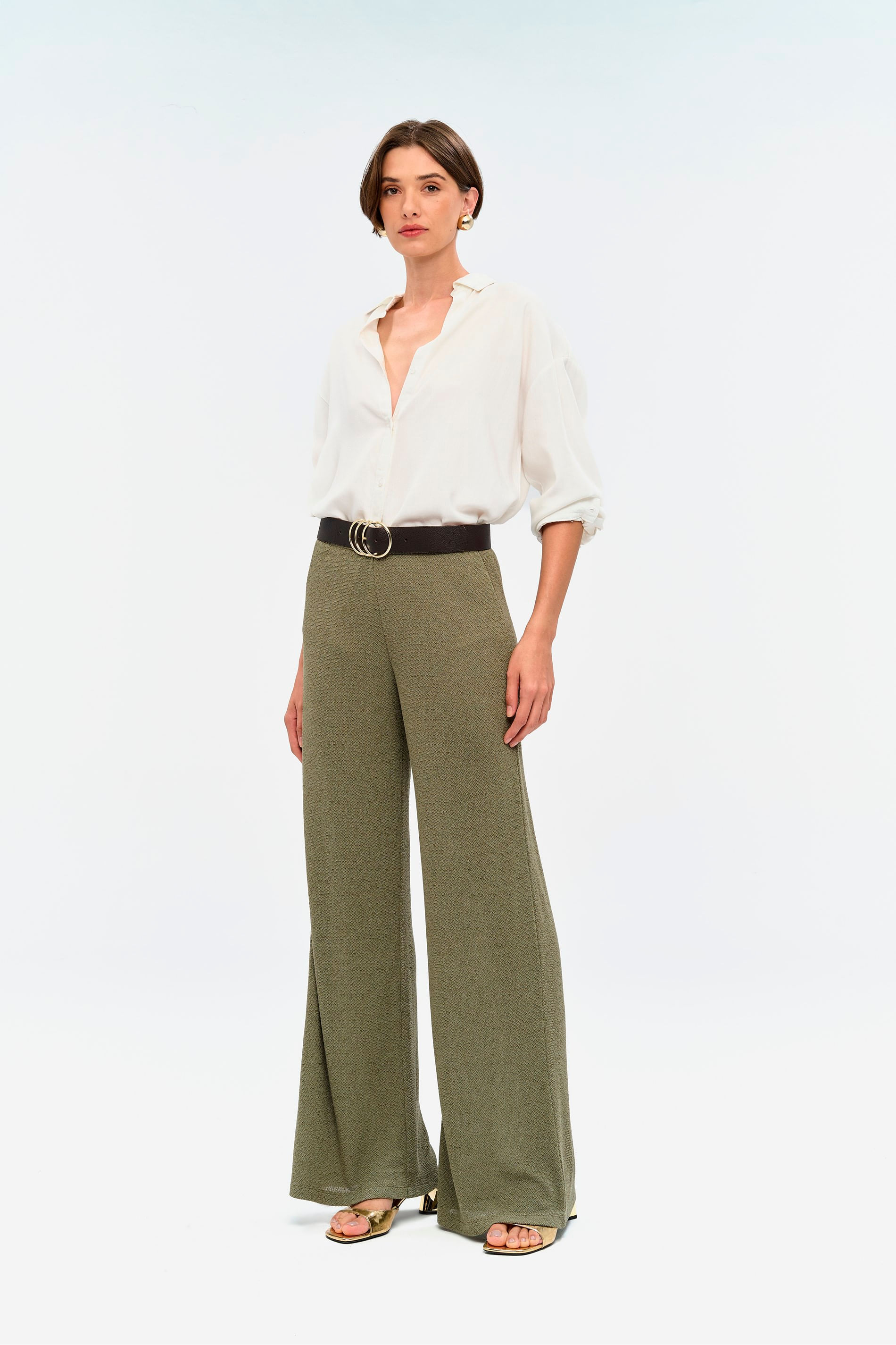 Calça Pantalona Malha Tricô G4 C1