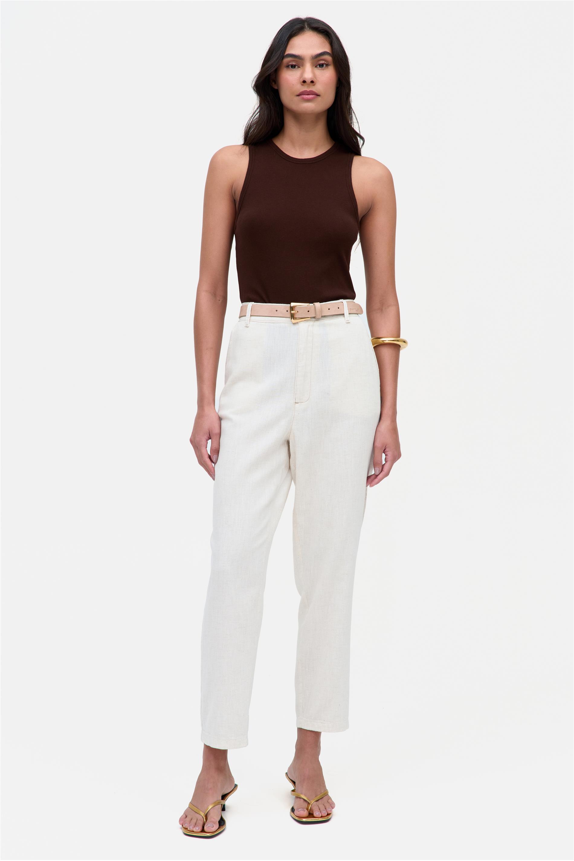 Calça Feminina Slim G5 Cropped com Linho