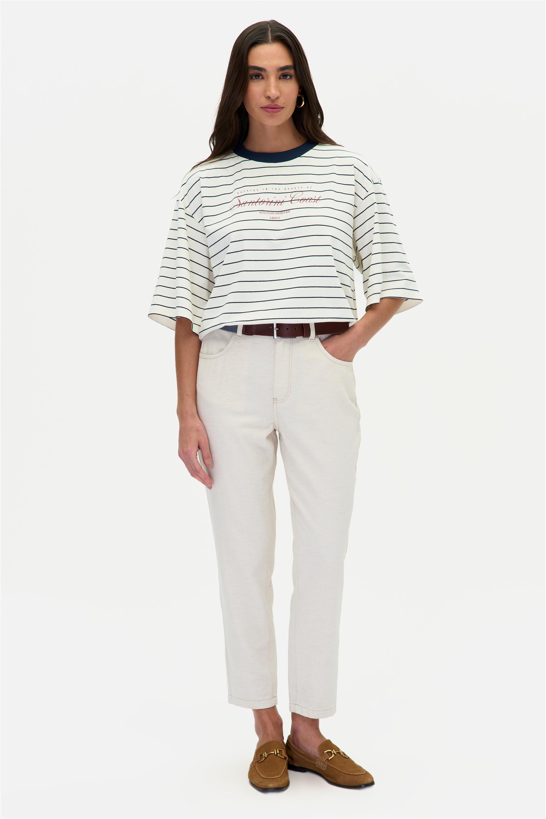 Calça Slim Tecido Plano G4 Cropped