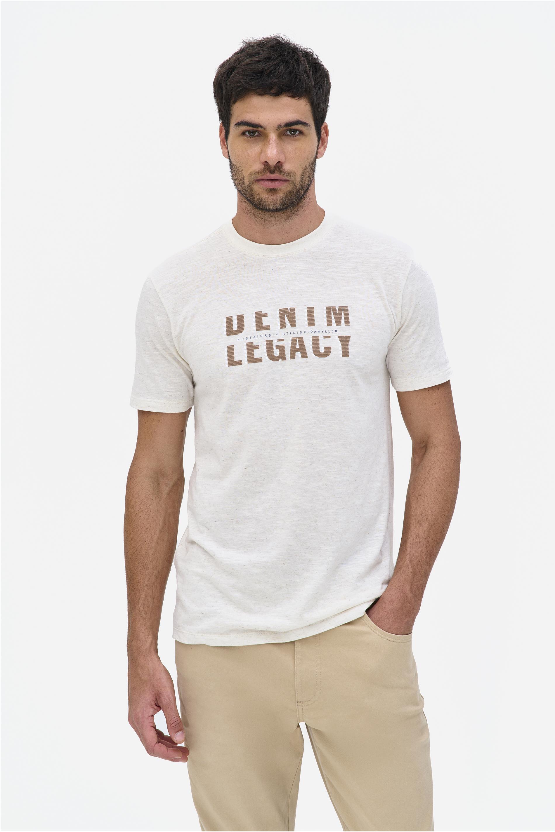 Camiseta com Linho e Silk Frontal