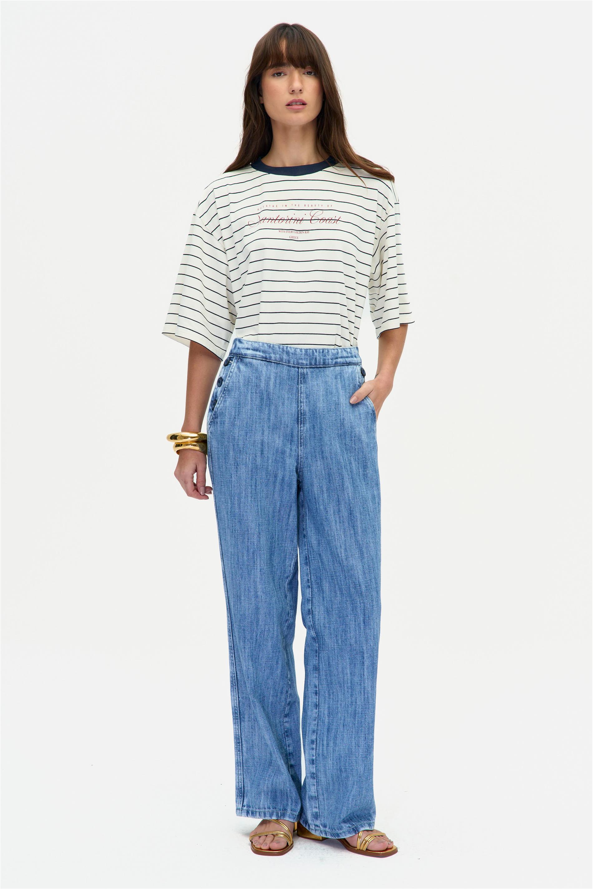 Calça Feminina Reta G5 C1 Bolsos Faca