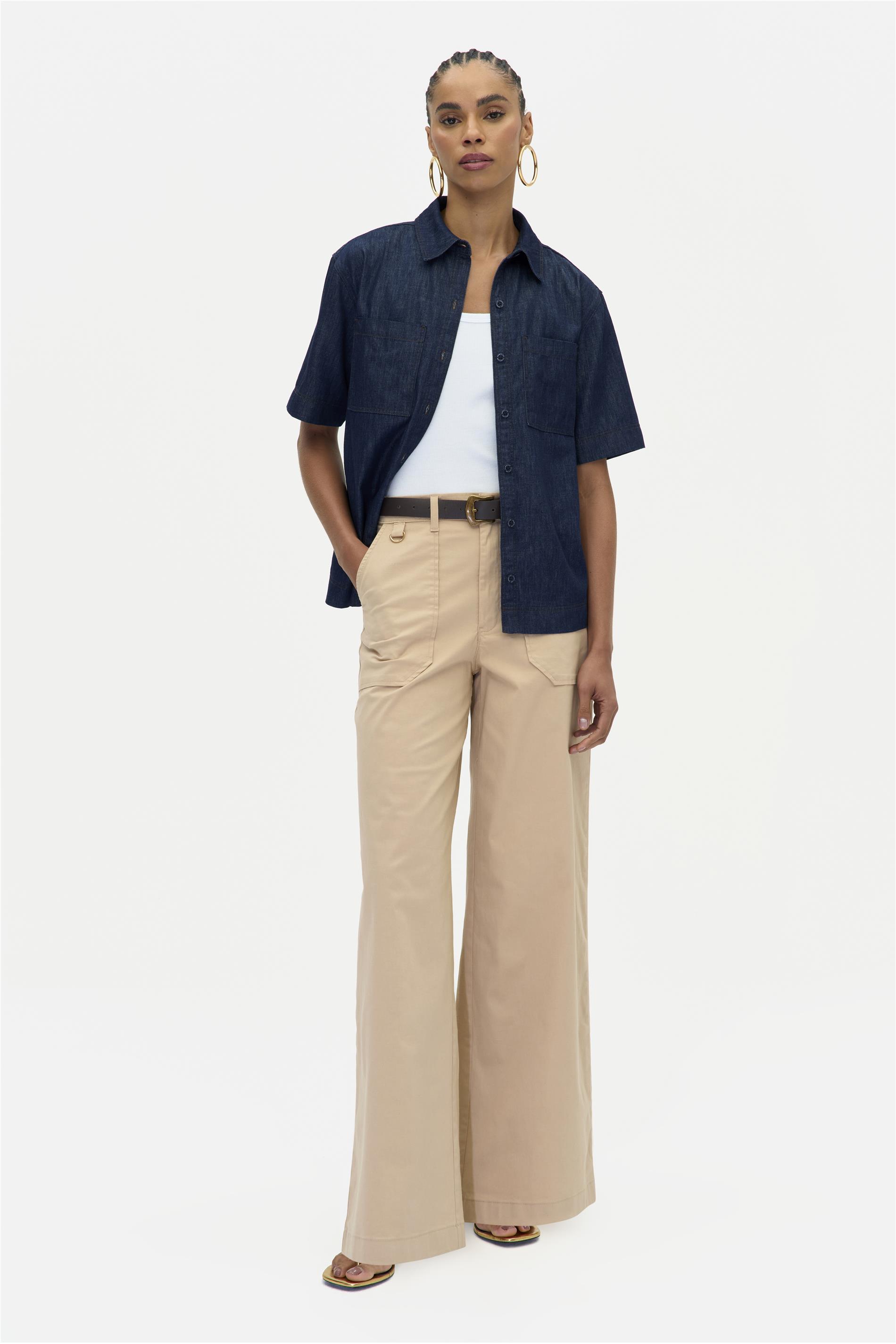 Calça Pantalona de Sarja G4 C1