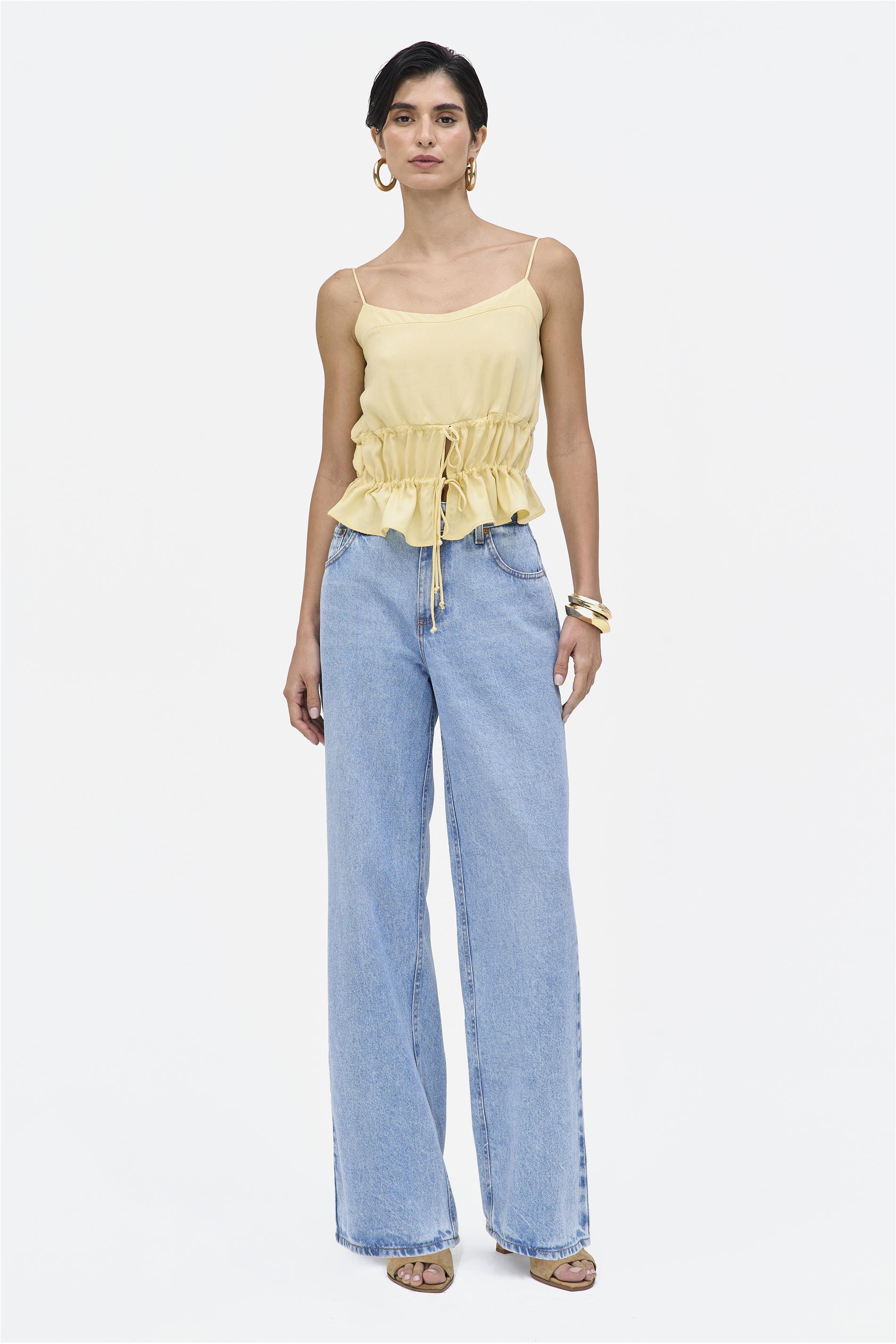 Calça Jeans Wide Leg G3 C1 Cintura Média