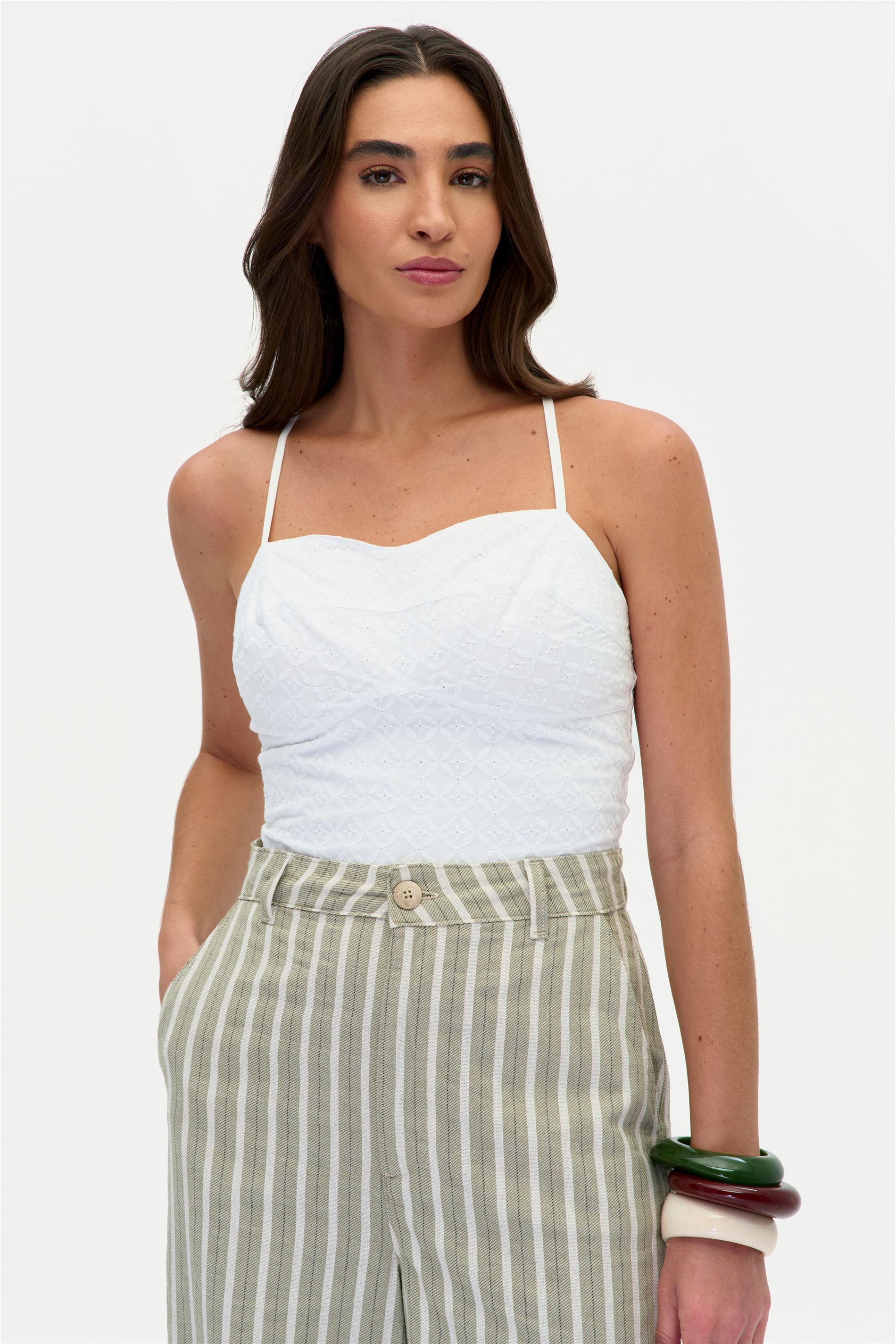 Blusa de Laise com Alças Cropped