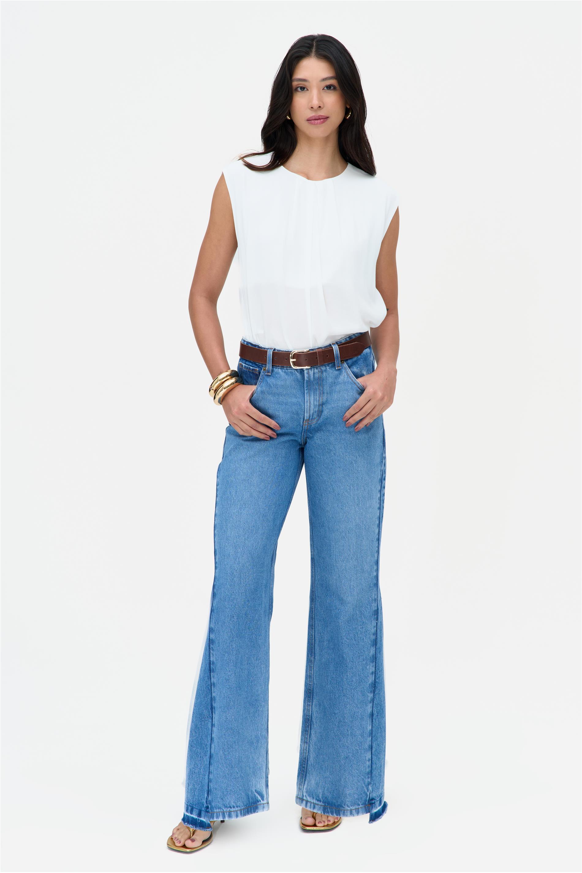 Calça Jeans New Boot Cut Recortes G3 C1