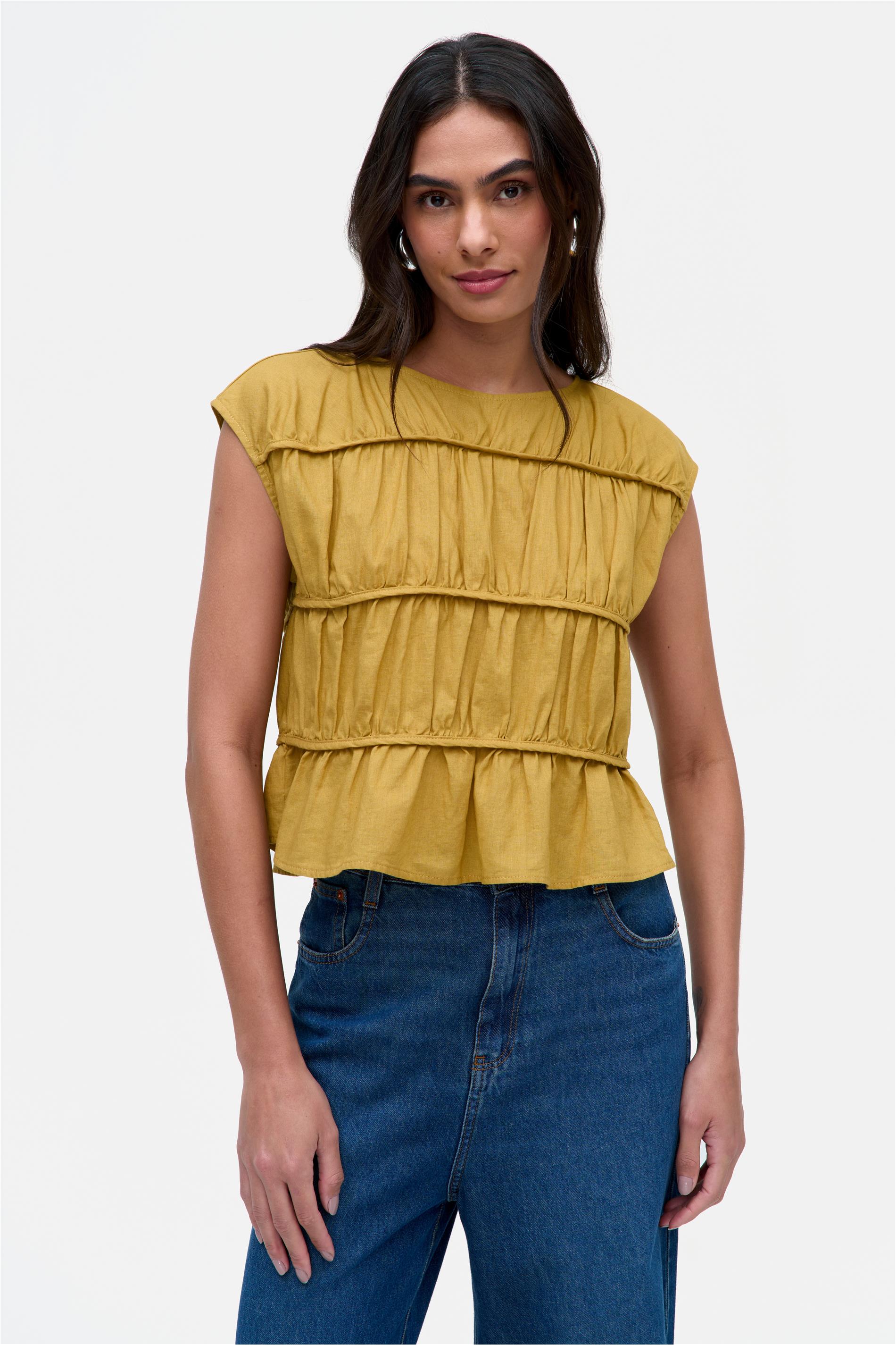 Blusa Feminina Solta com Linho