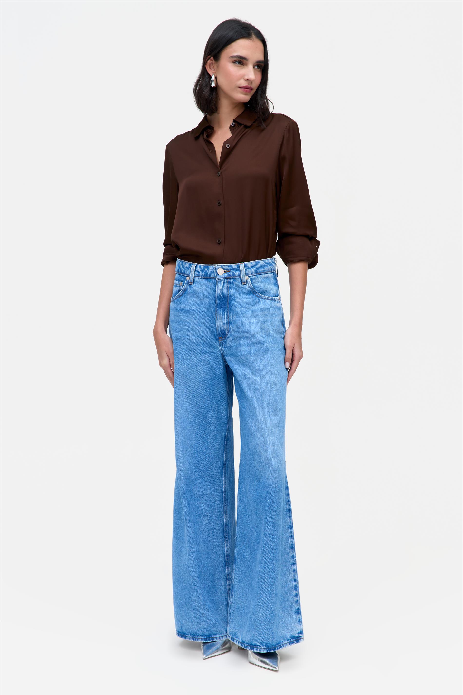 Calça Feminina New Flare G5 C2 Delavê