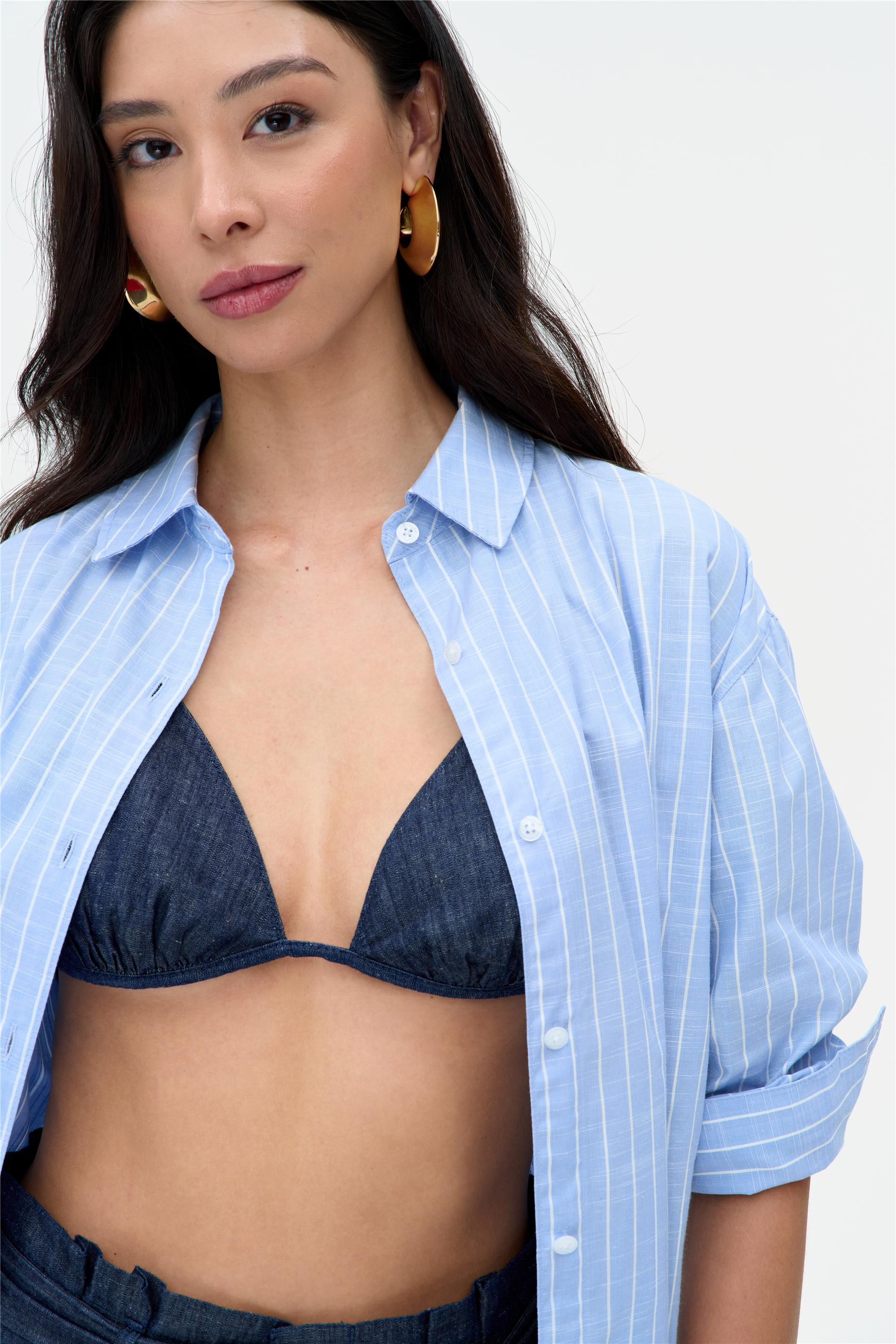 Top Biquini Jeans Escuro