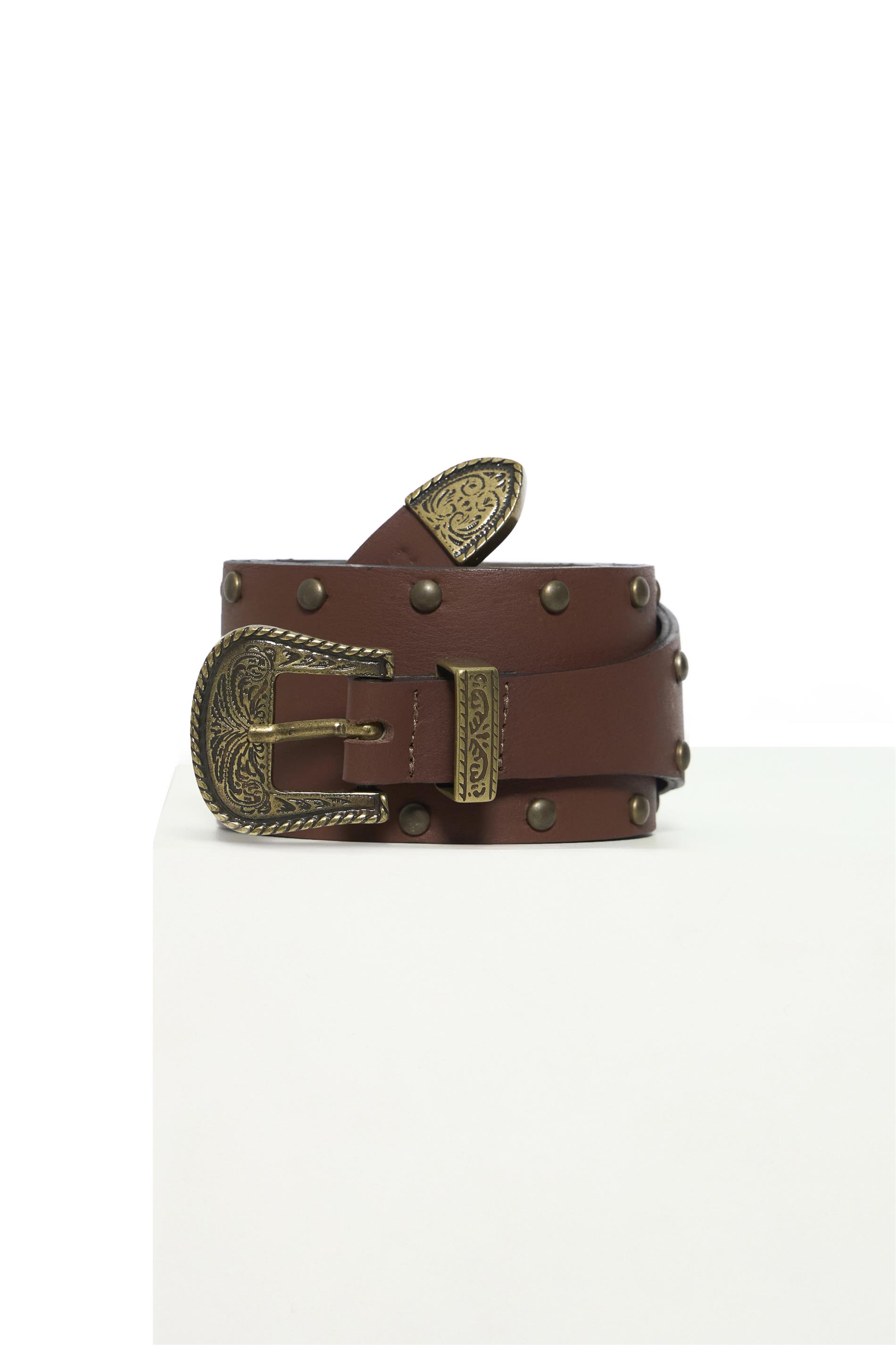 Cinto Feminino com Tachas e Fivela