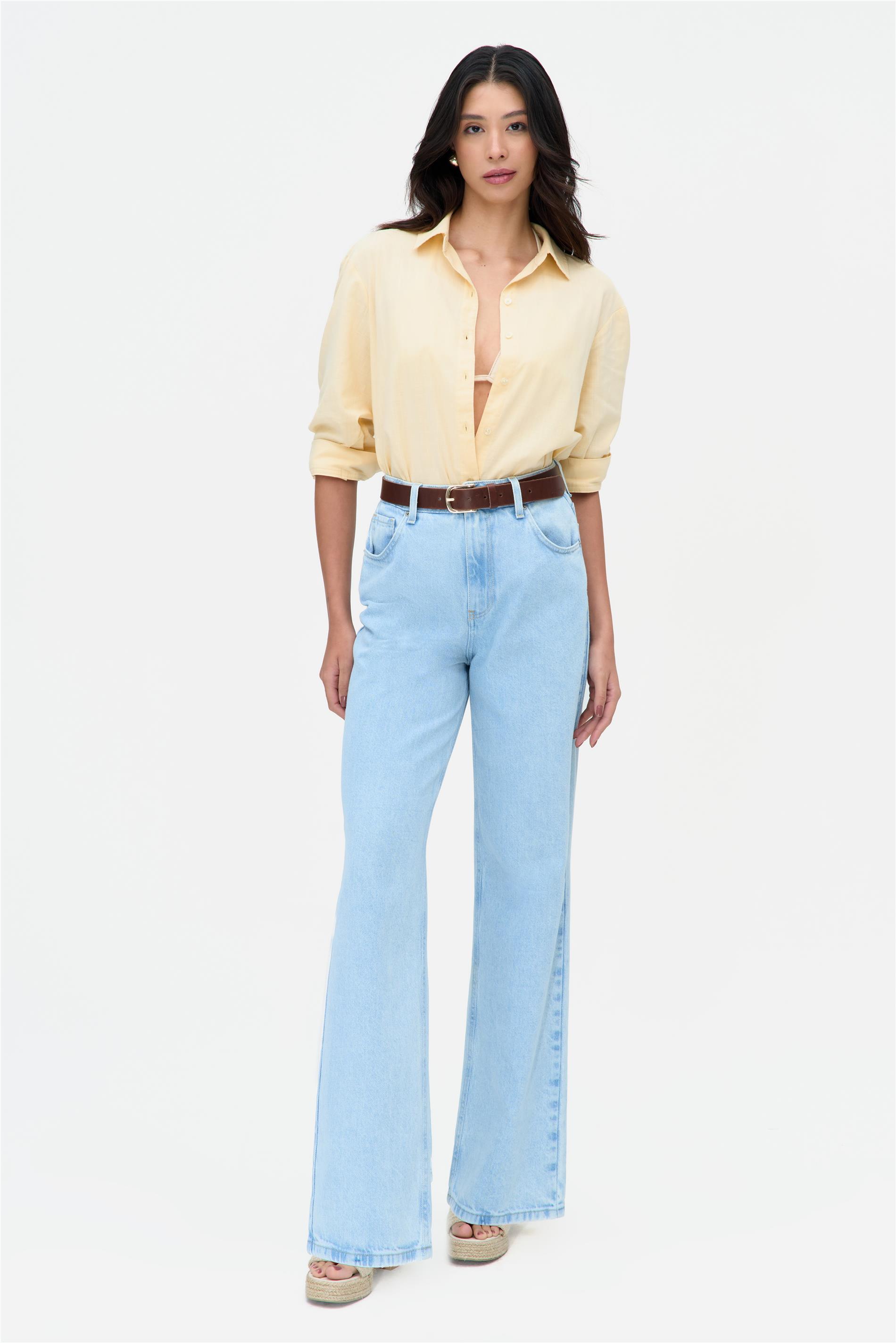 Calça Jeans Wide Leg G5 C2 Delavê