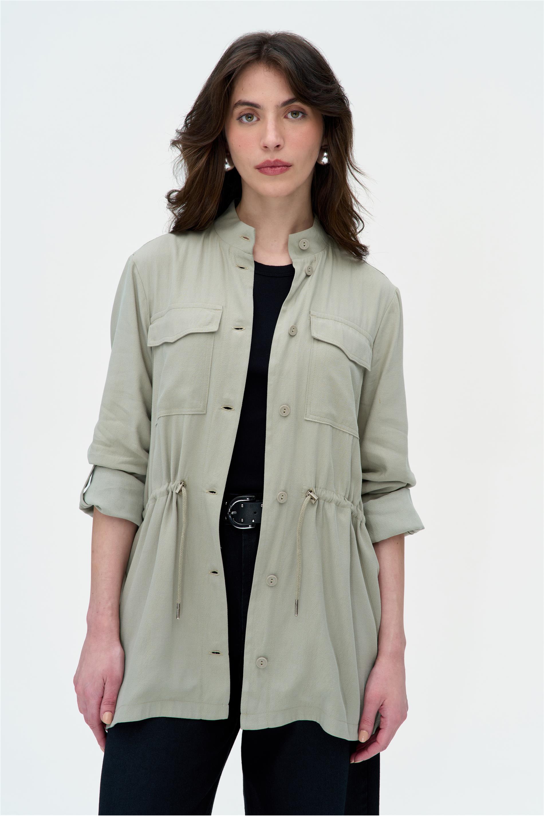 Parka Feminina com Amarração na Cintura