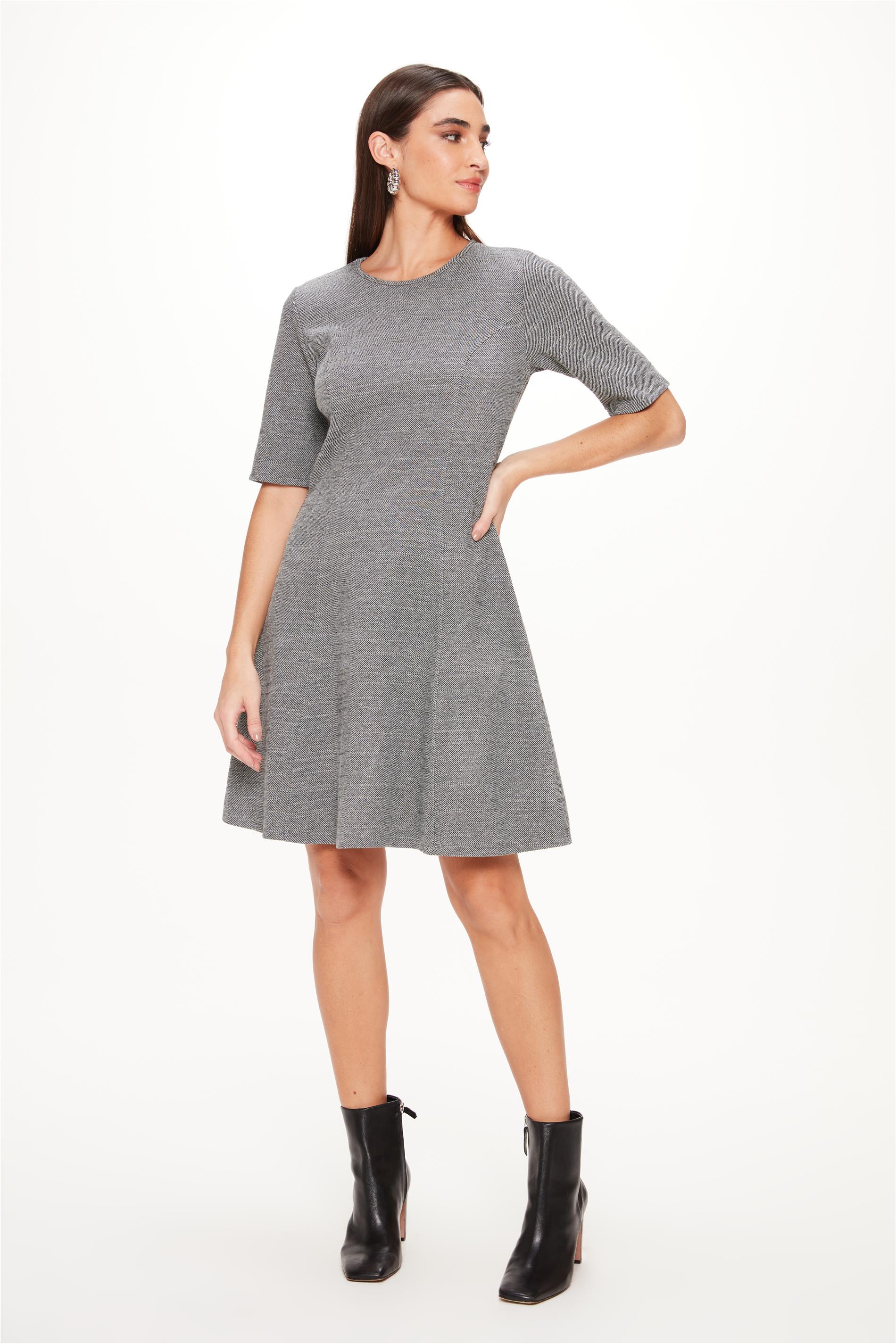 Vestido Mini Tecido Mesclado