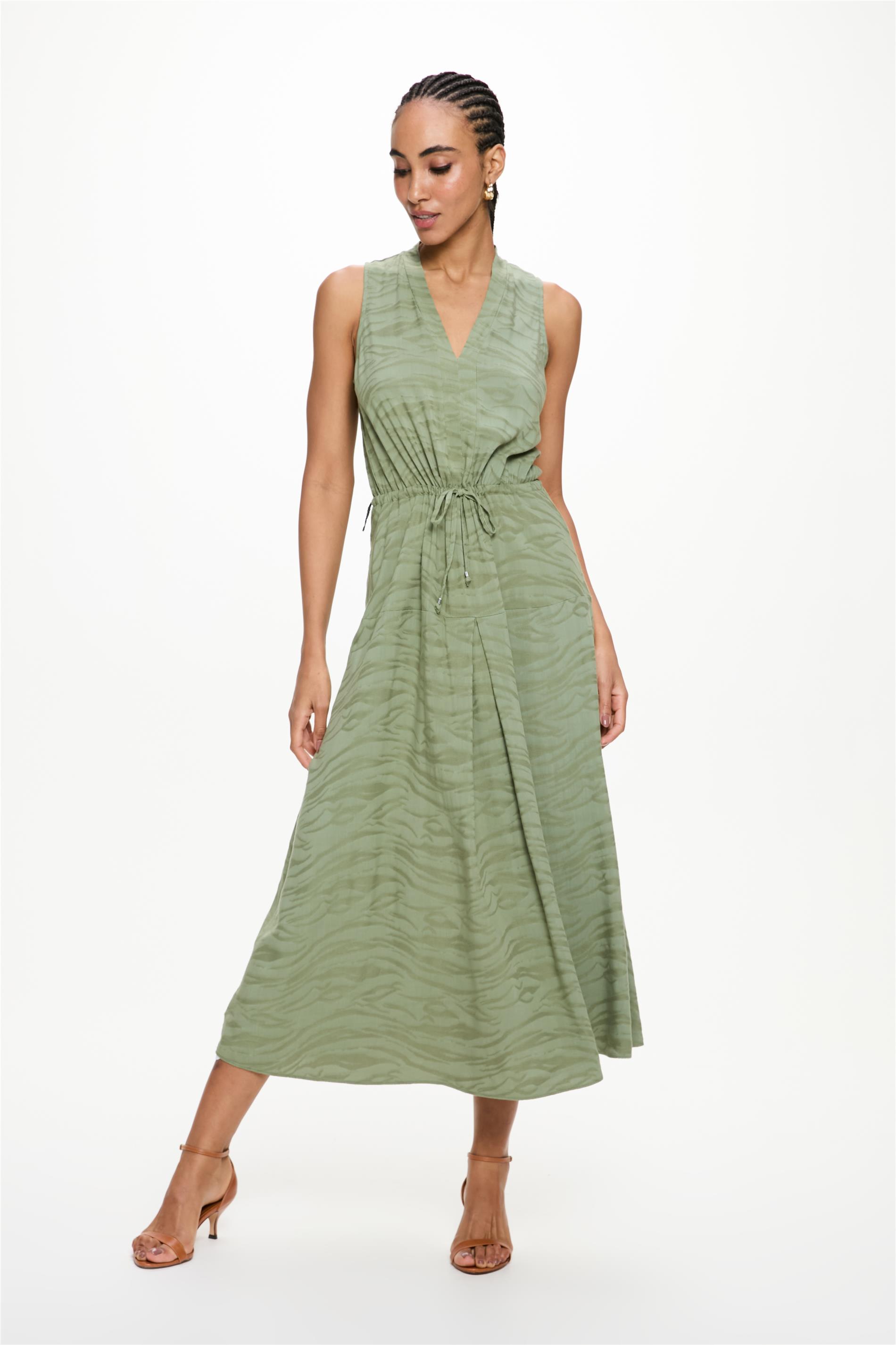 Vestido Longo Jacquard Viscose