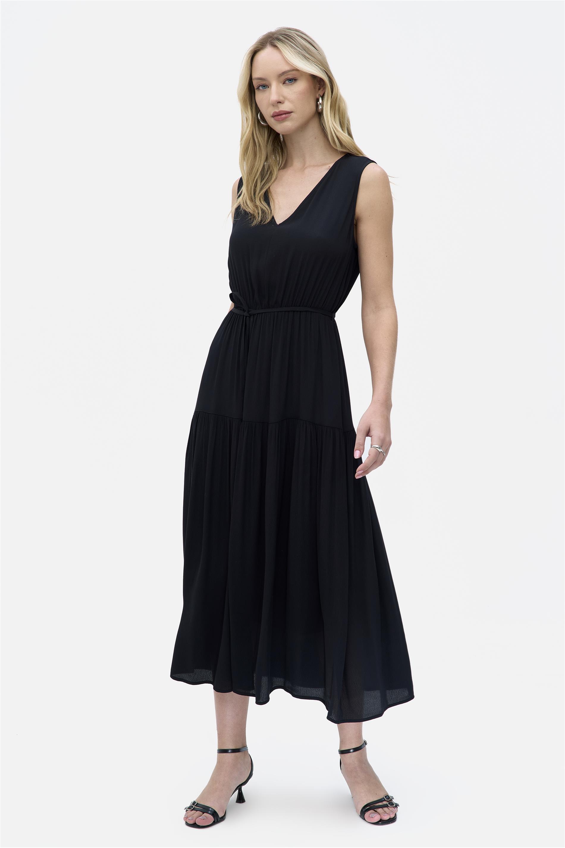 Vestido Midi Viscose com Cordão