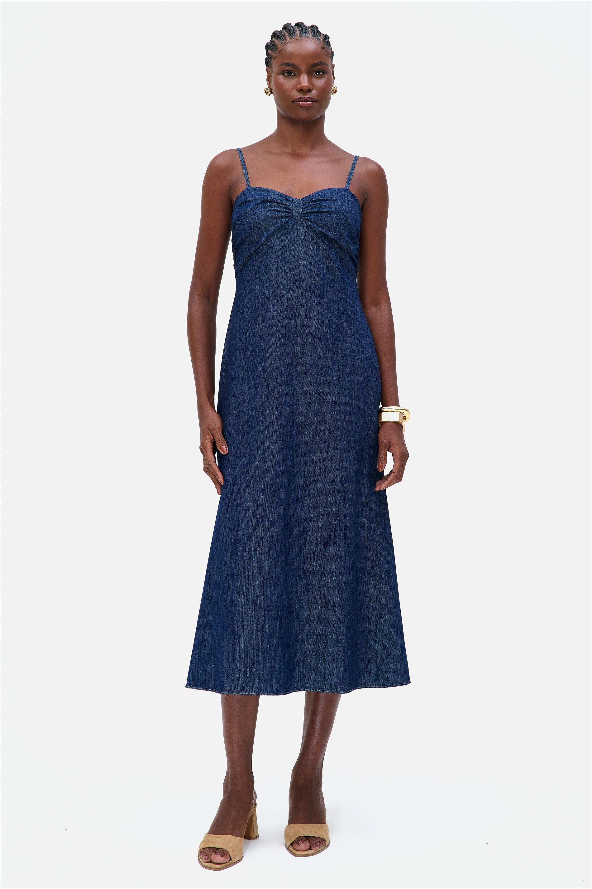Vestido Midi Jeans Caimento Suave