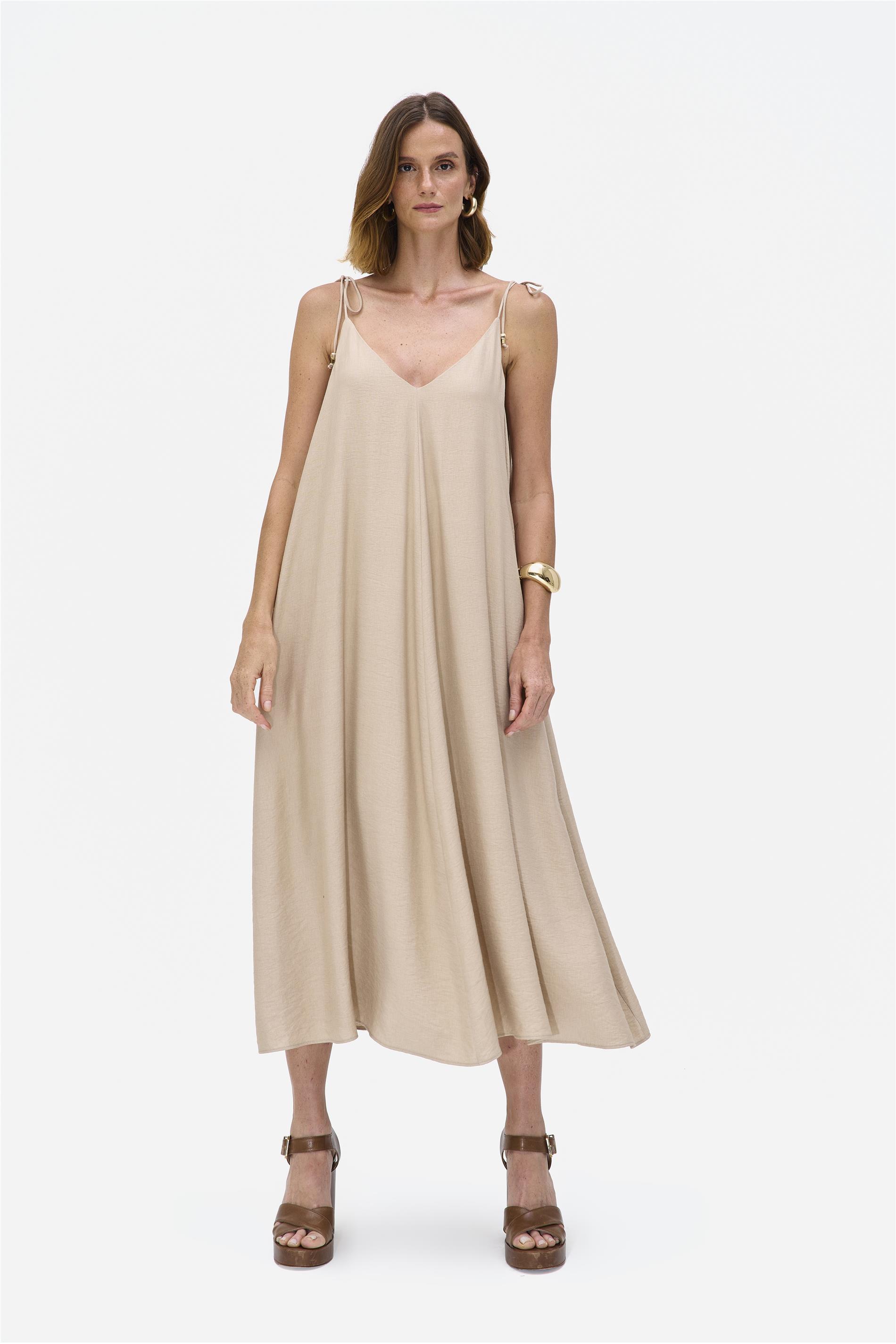 Vestido Longo de Viscose Forrado