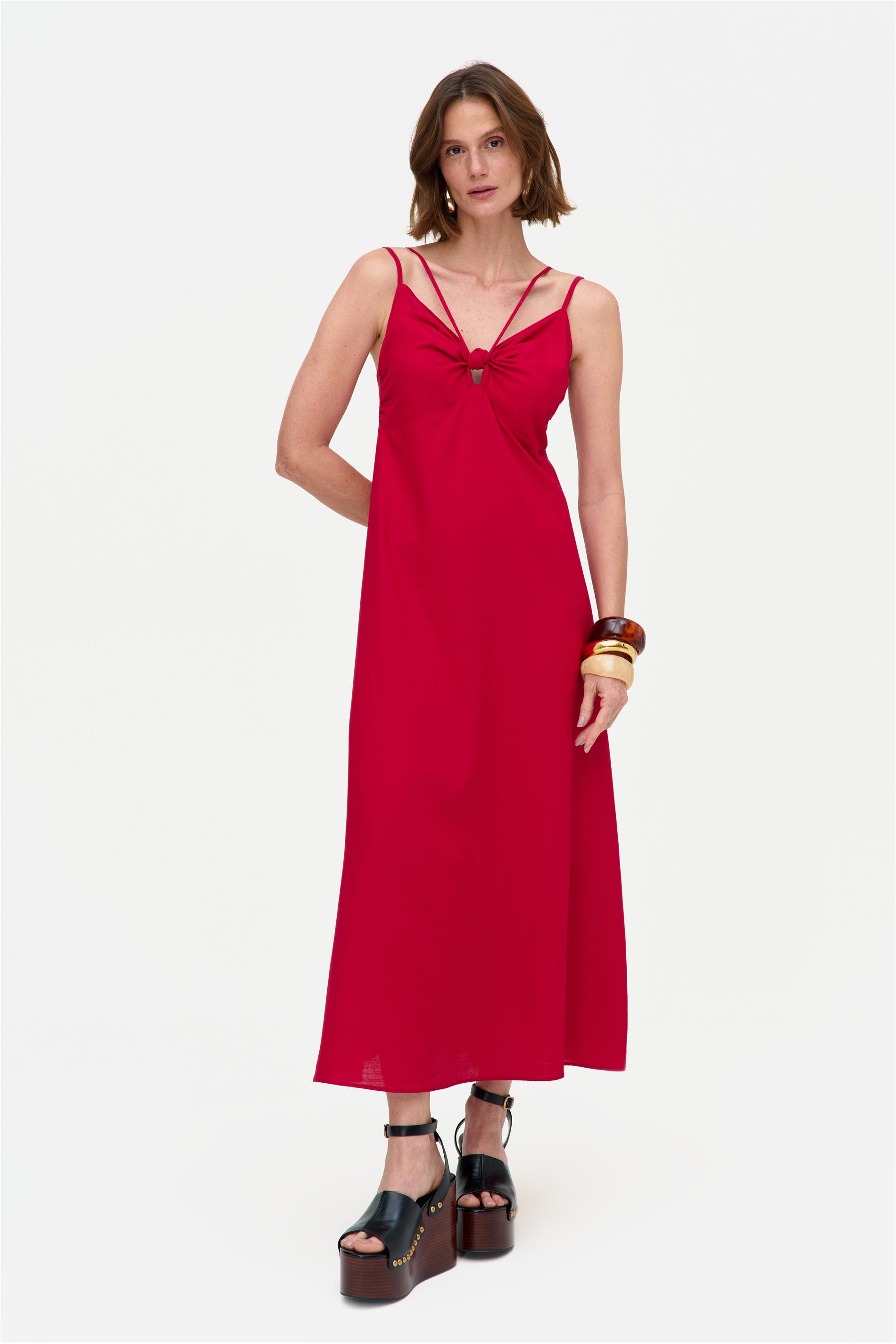 Vestido Midi com Zíper
