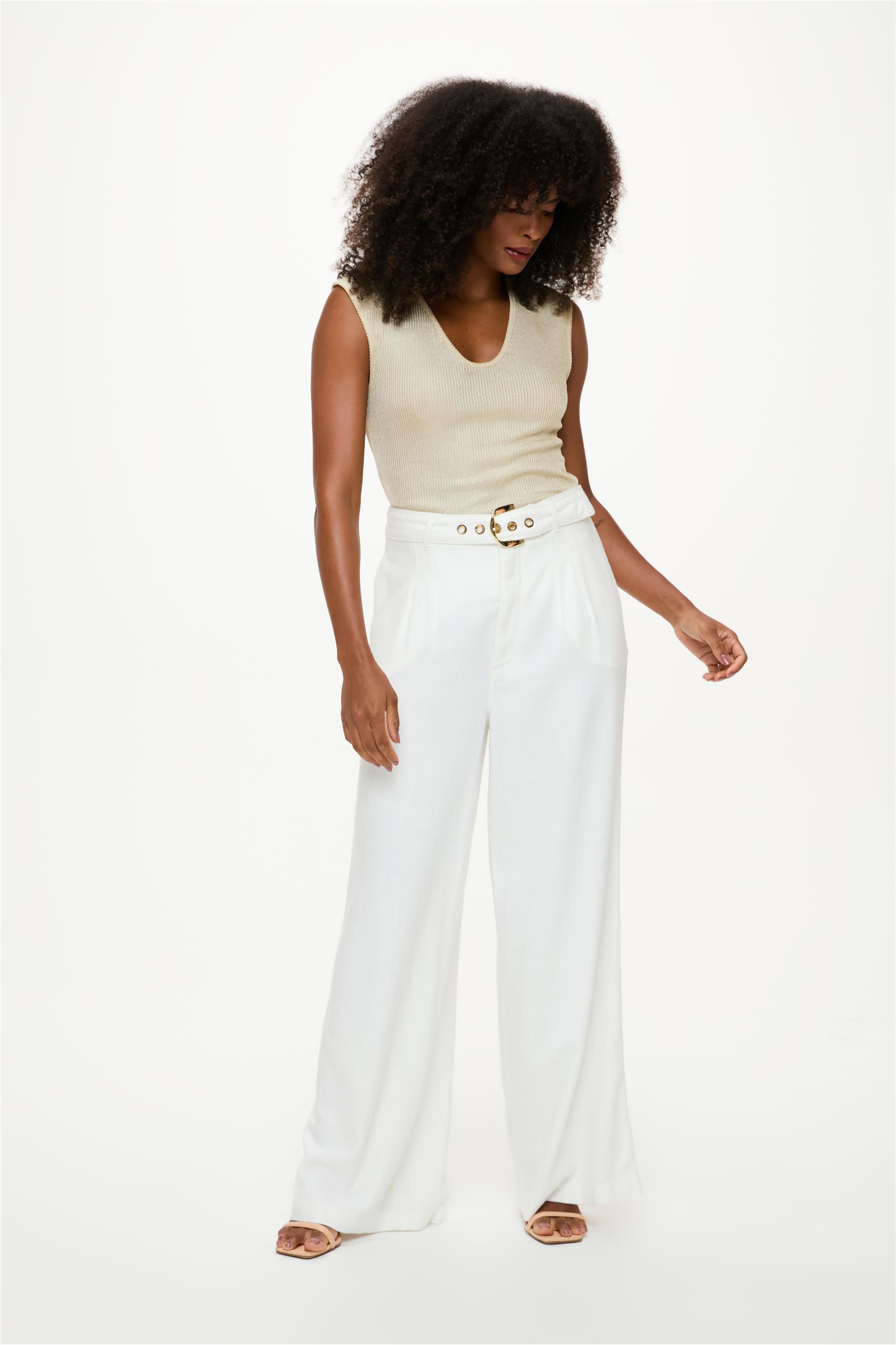Calça Feminina Pantalona G5 C1 com Cinto