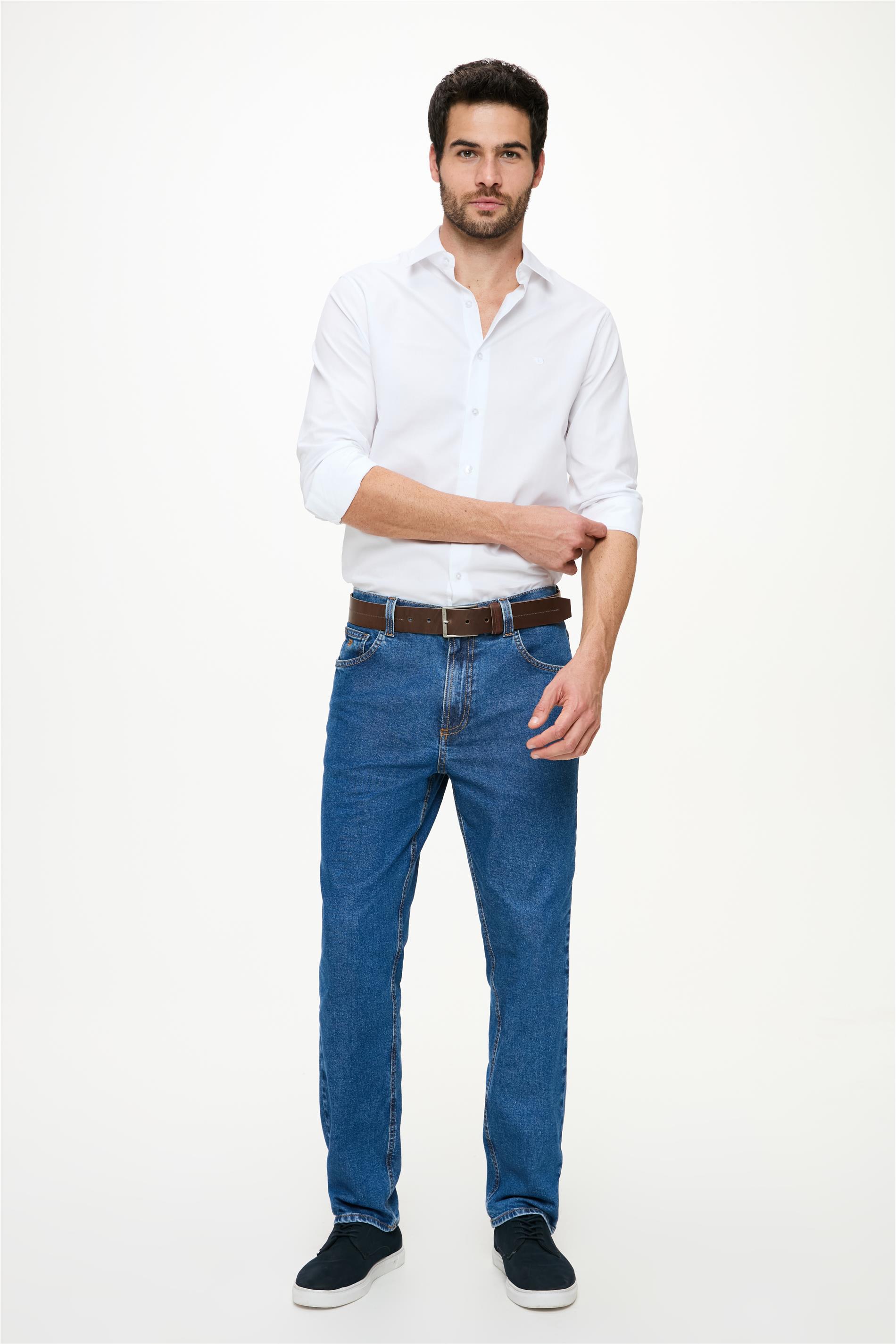 Calça Jeans Reta Masculina G4 C1 Vintage