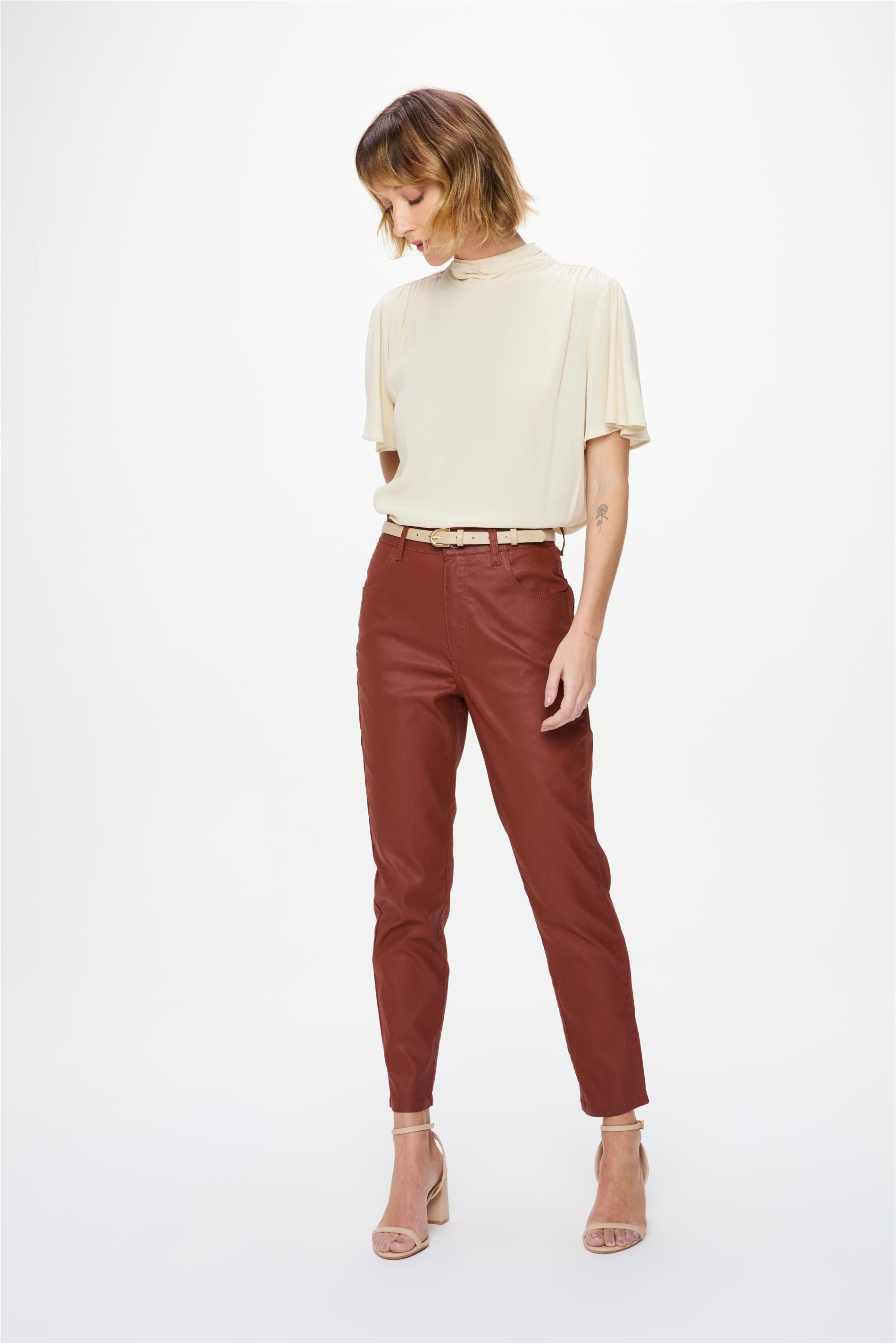 Calça Feminina Slim Resinada G5 Cropped