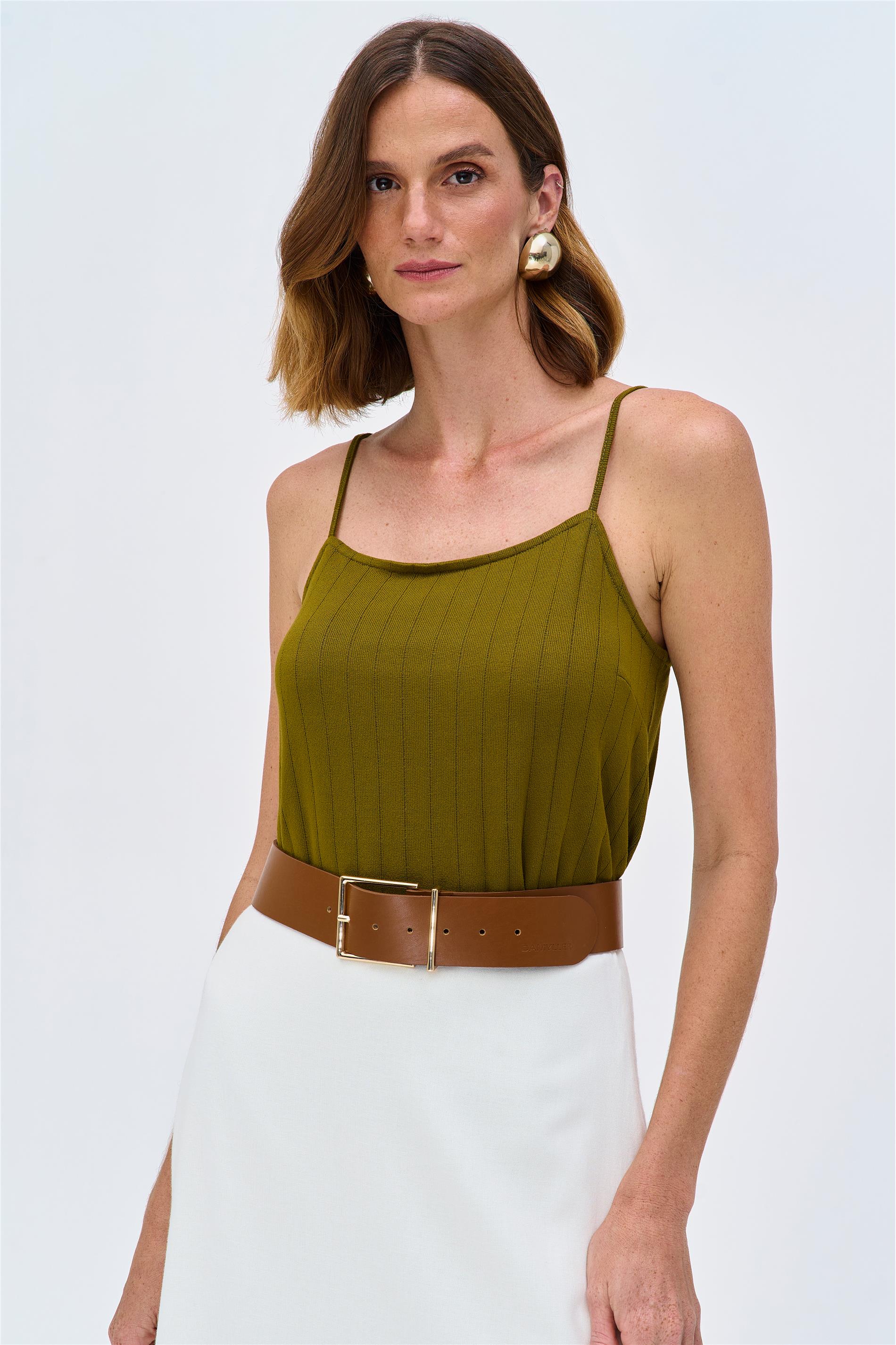 Blusa em Tecido Canelado Largo