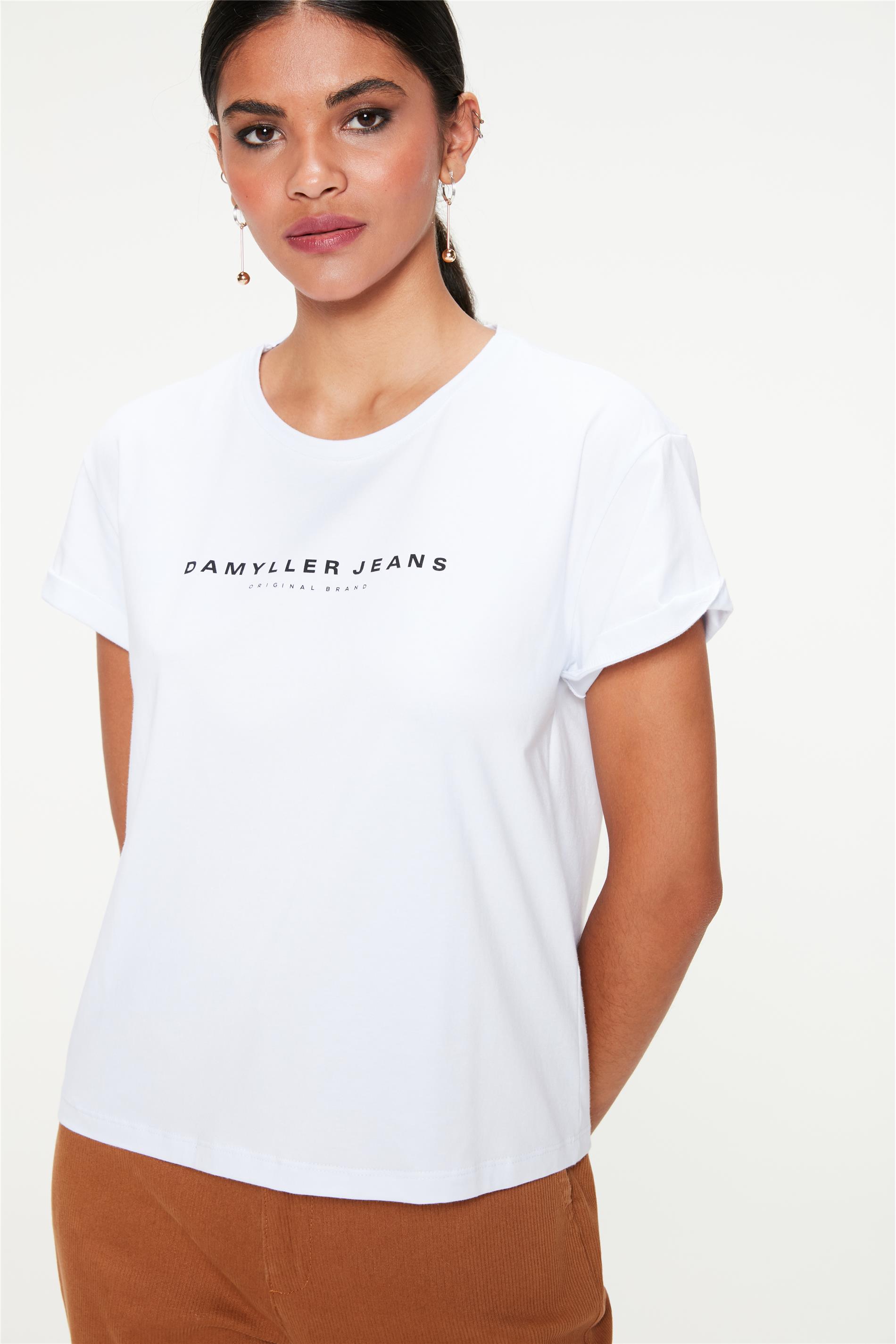 Camiseta Estampa de Lettering Feminina