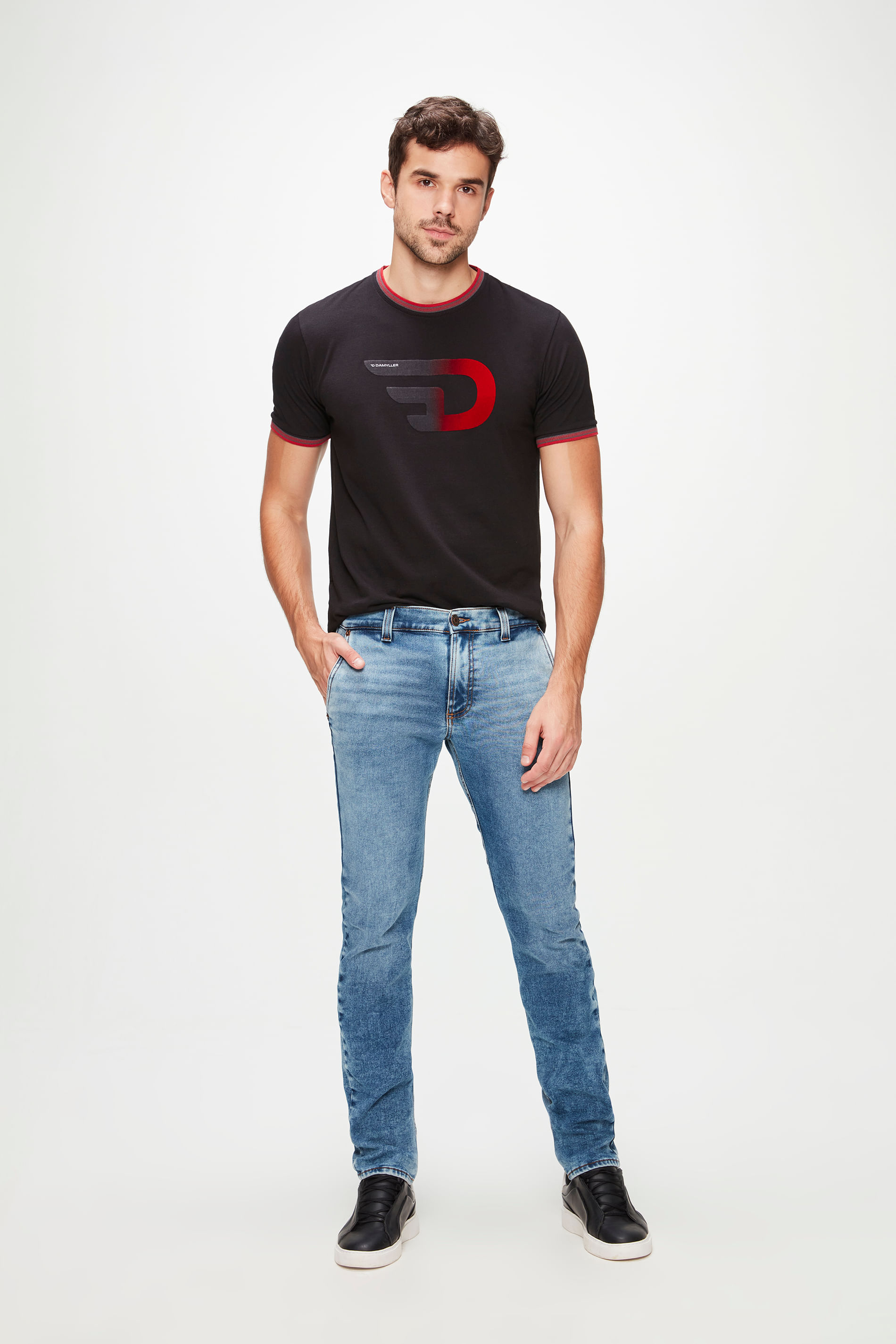 Calça Jeans Skinny com Bolso Secreto