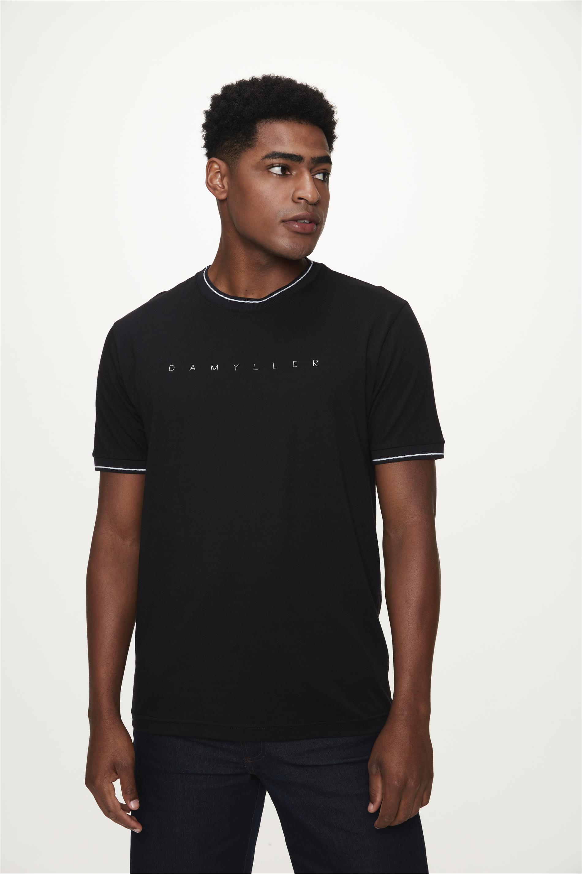 Camiseta com Estampa Damyller com Ribana