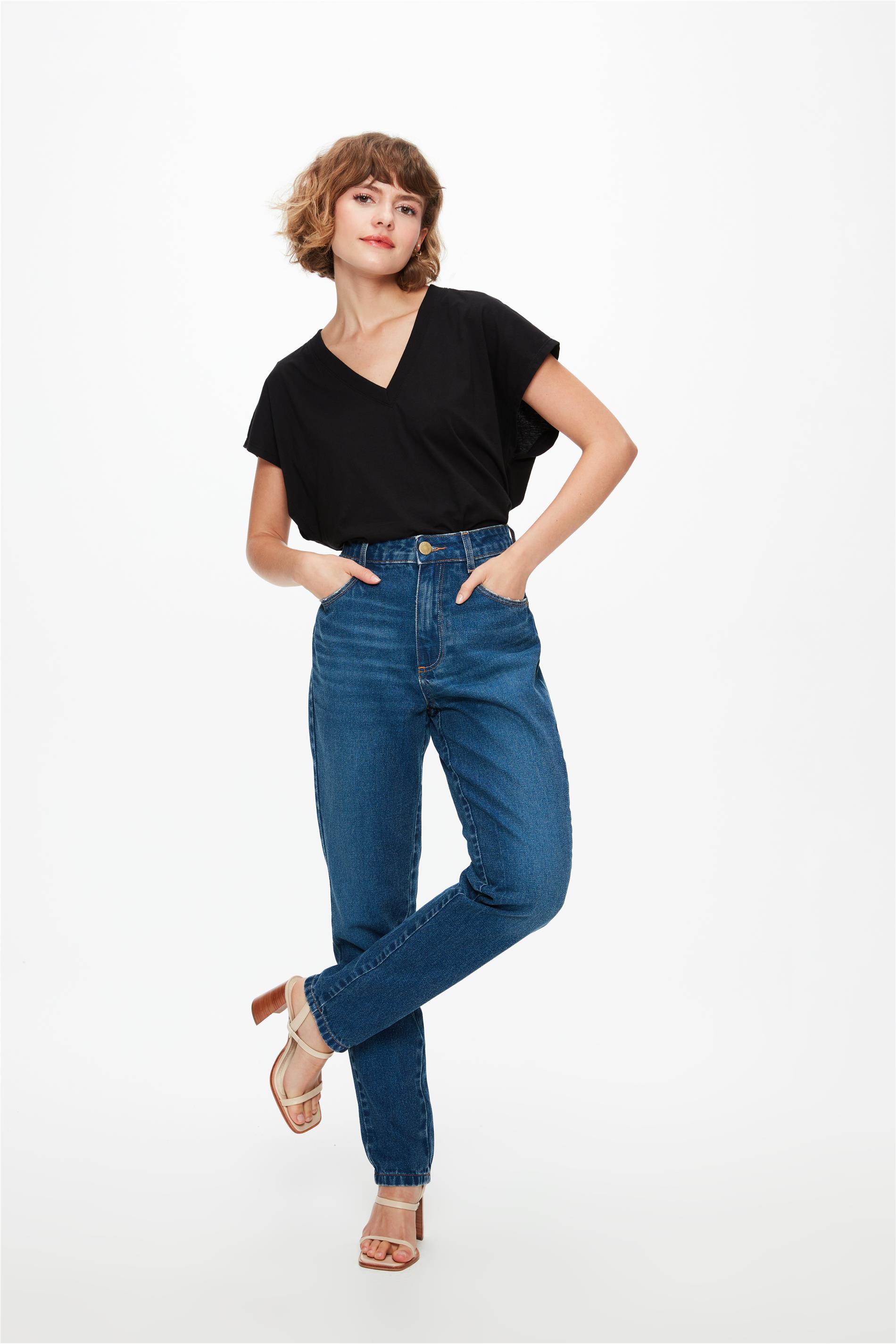 Calça Jeans Azul Escuro Mom G5 C1