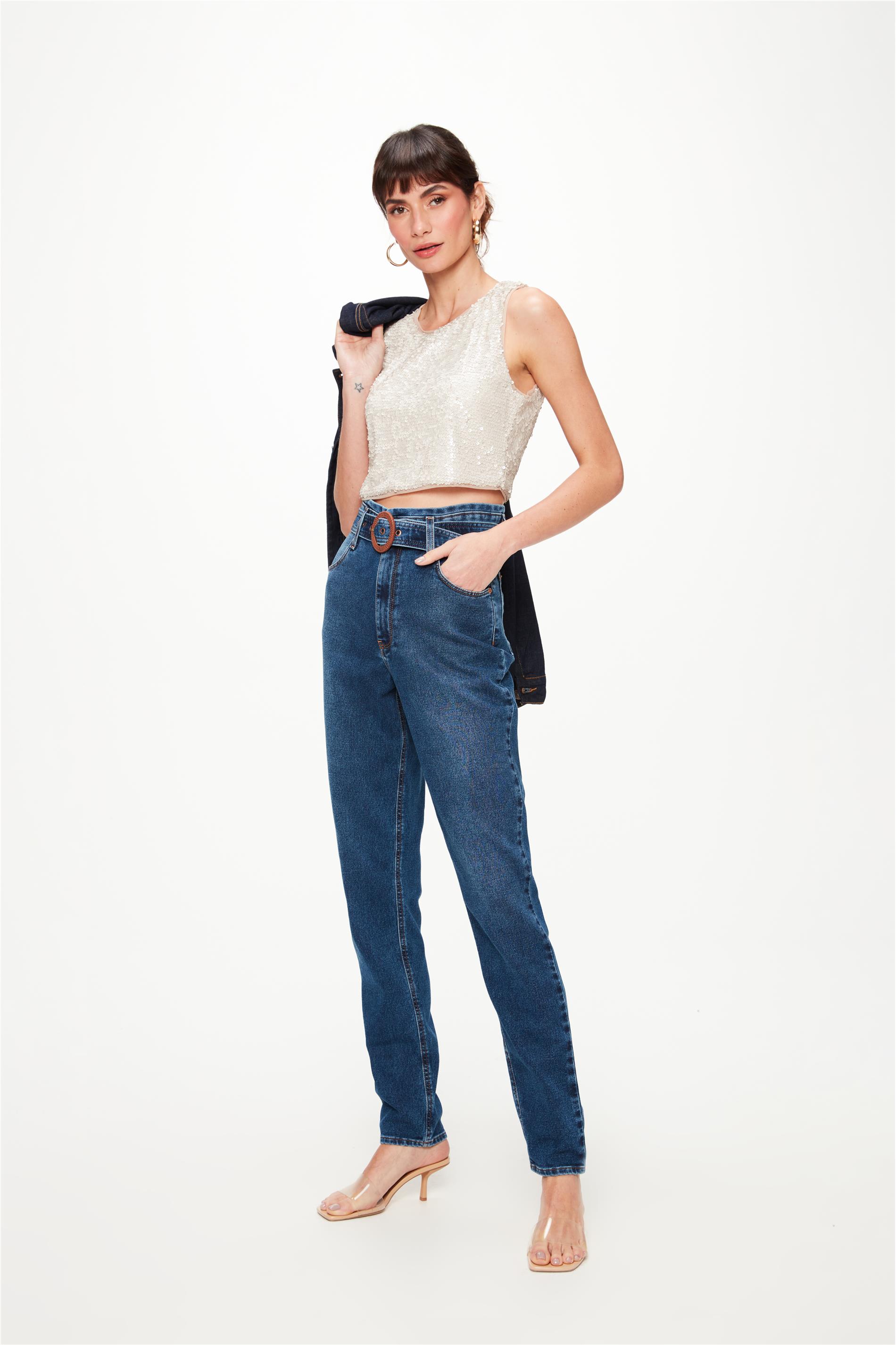 Calça Jeans Clochard Cintura Super Alta