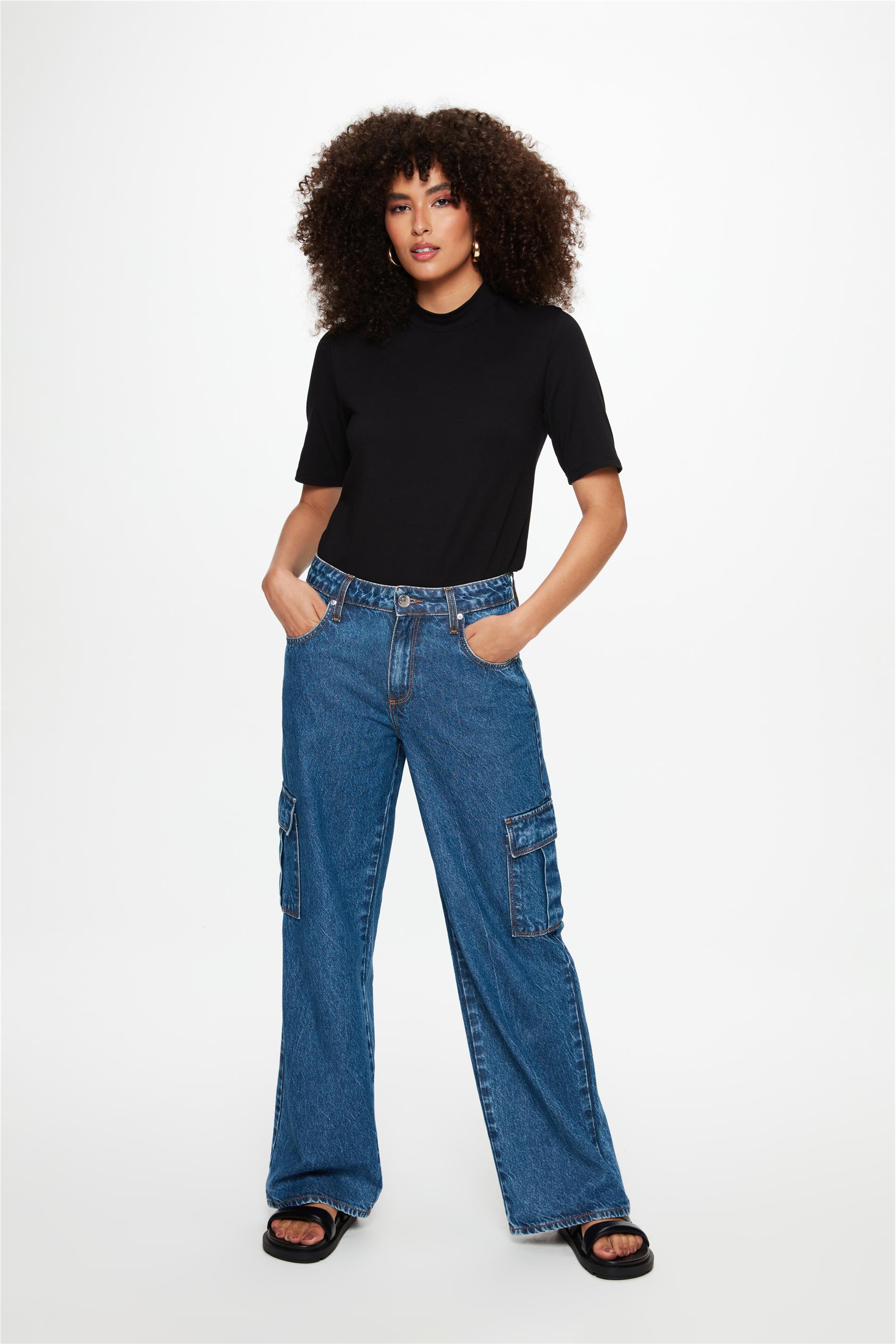 Calça Jeans Cargo G3 C1 Feminina