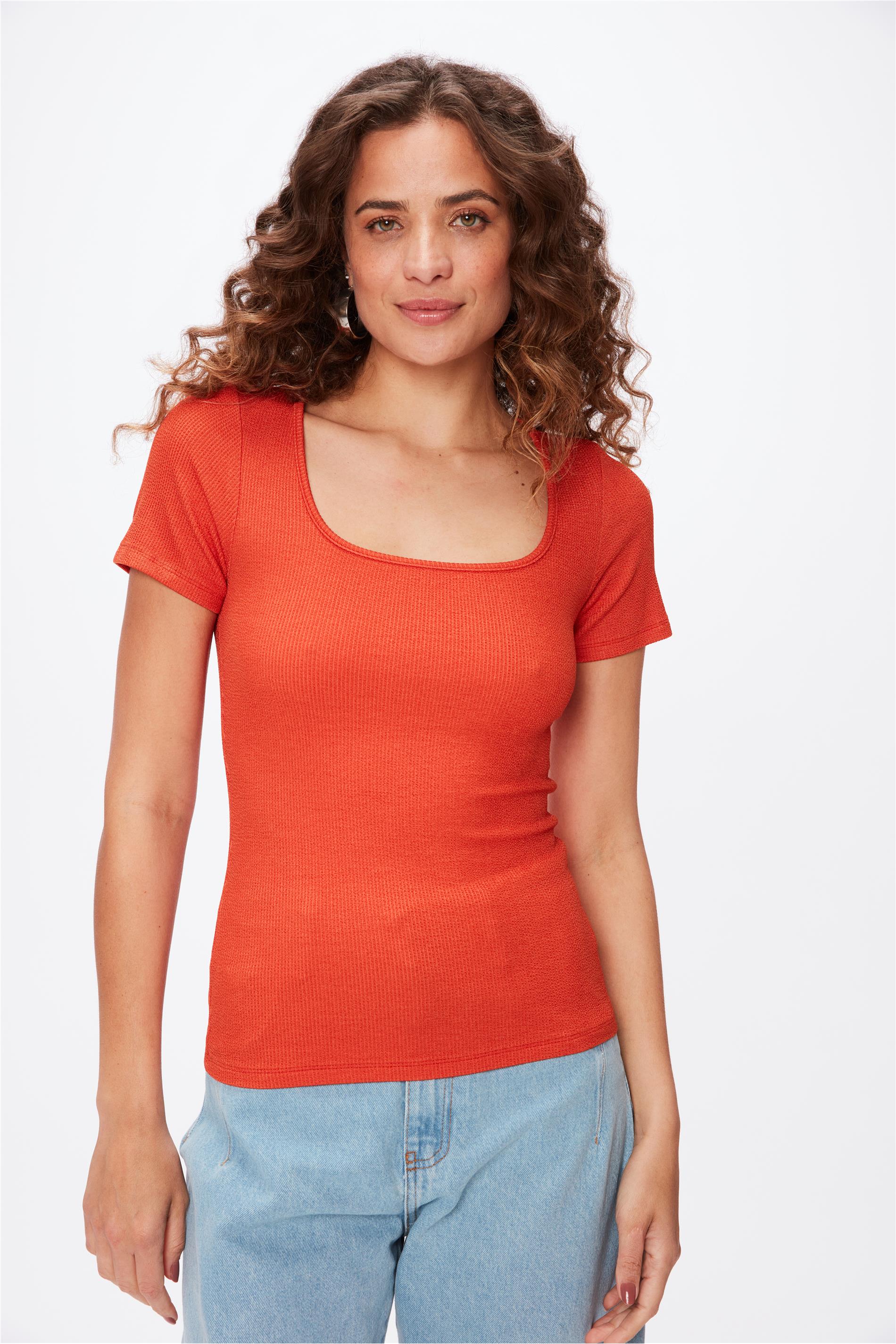 Blusa de Malha com Decote Quadrado
