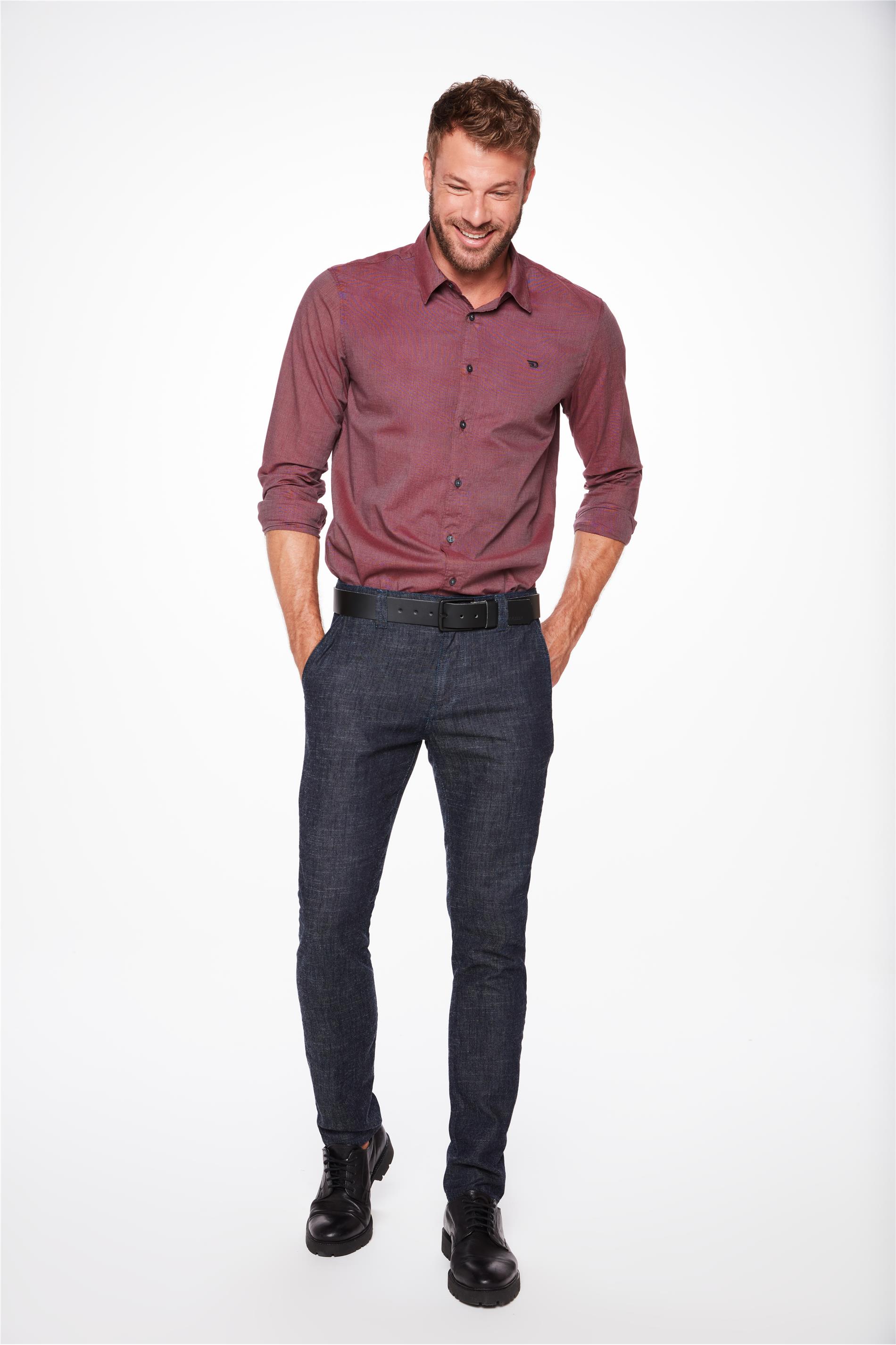 Calça Chino Escura Bolsos Faca G3