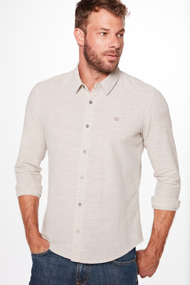 Camisa em Tecido Plano Texturizada