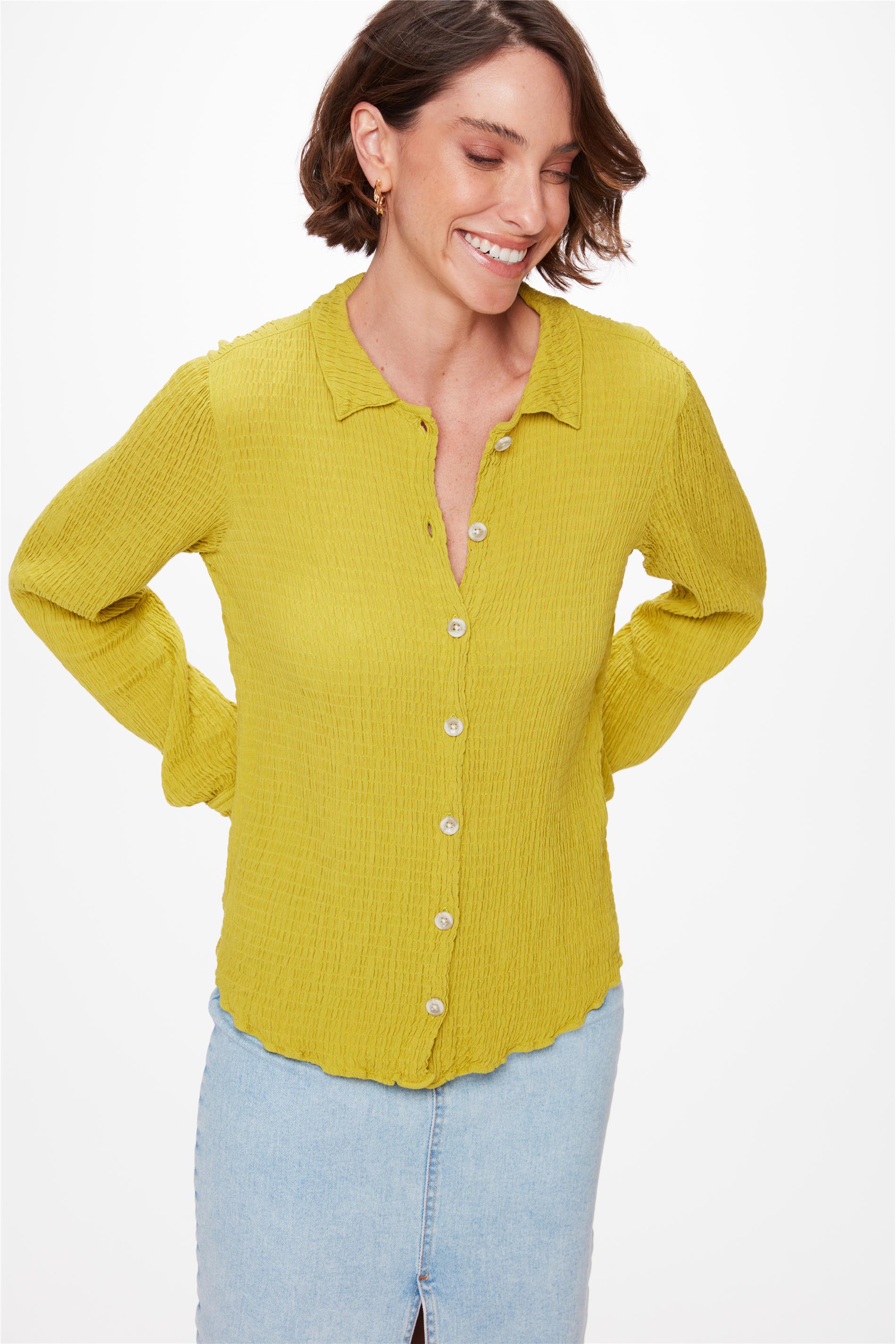 Camisa Feminina Texturizada Lastex