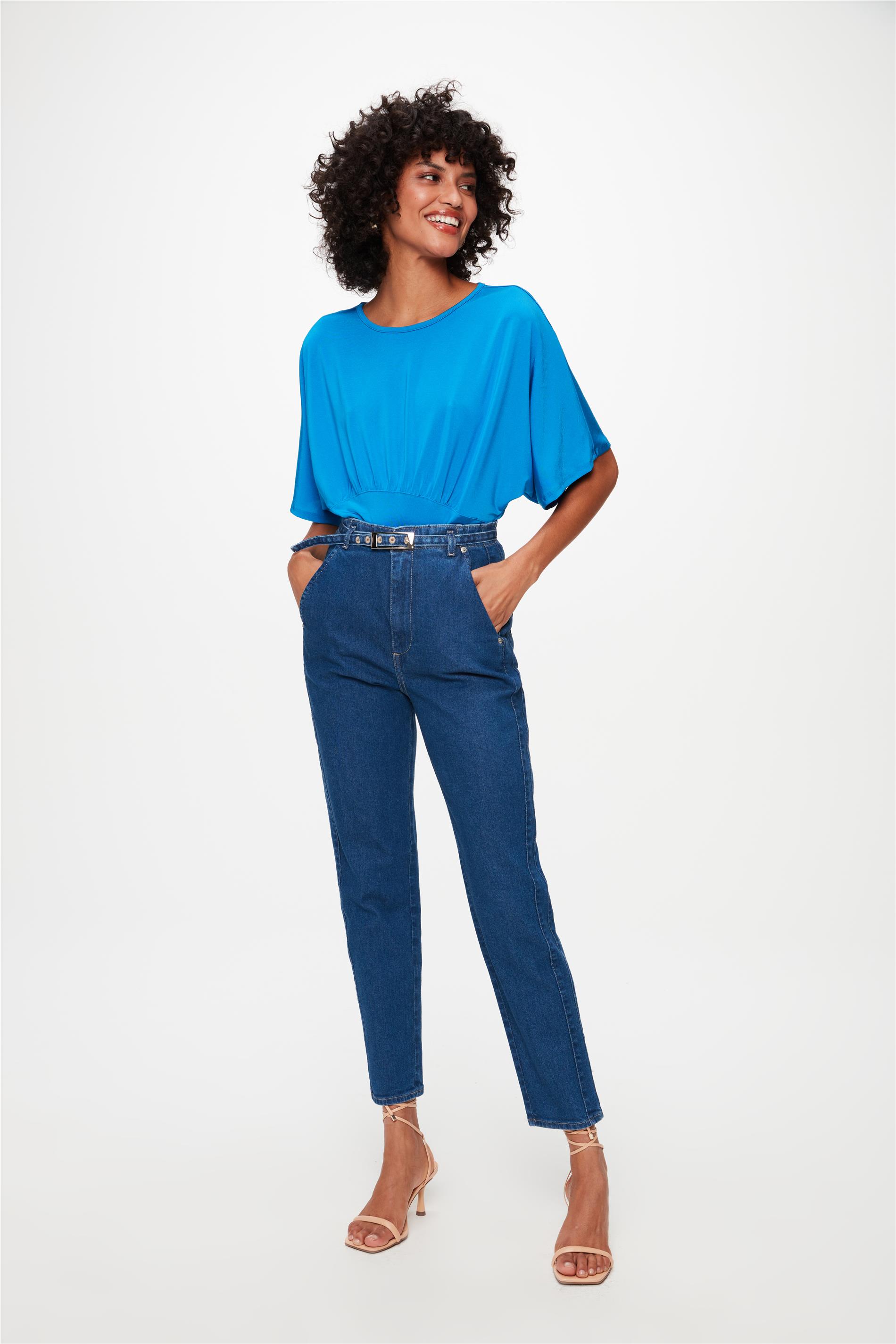 Calça Slim G5 Cropped com Cinto