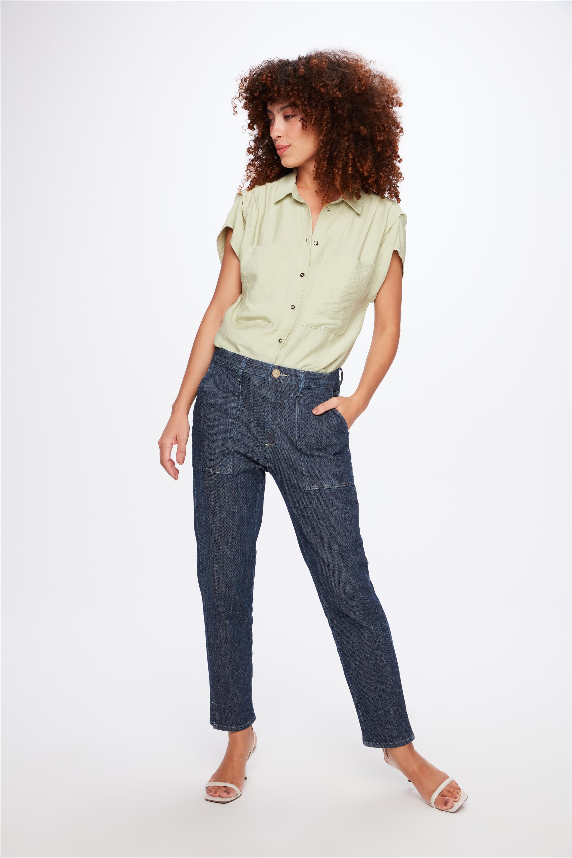 Calça Jeans Slim G4 Escura Cropped