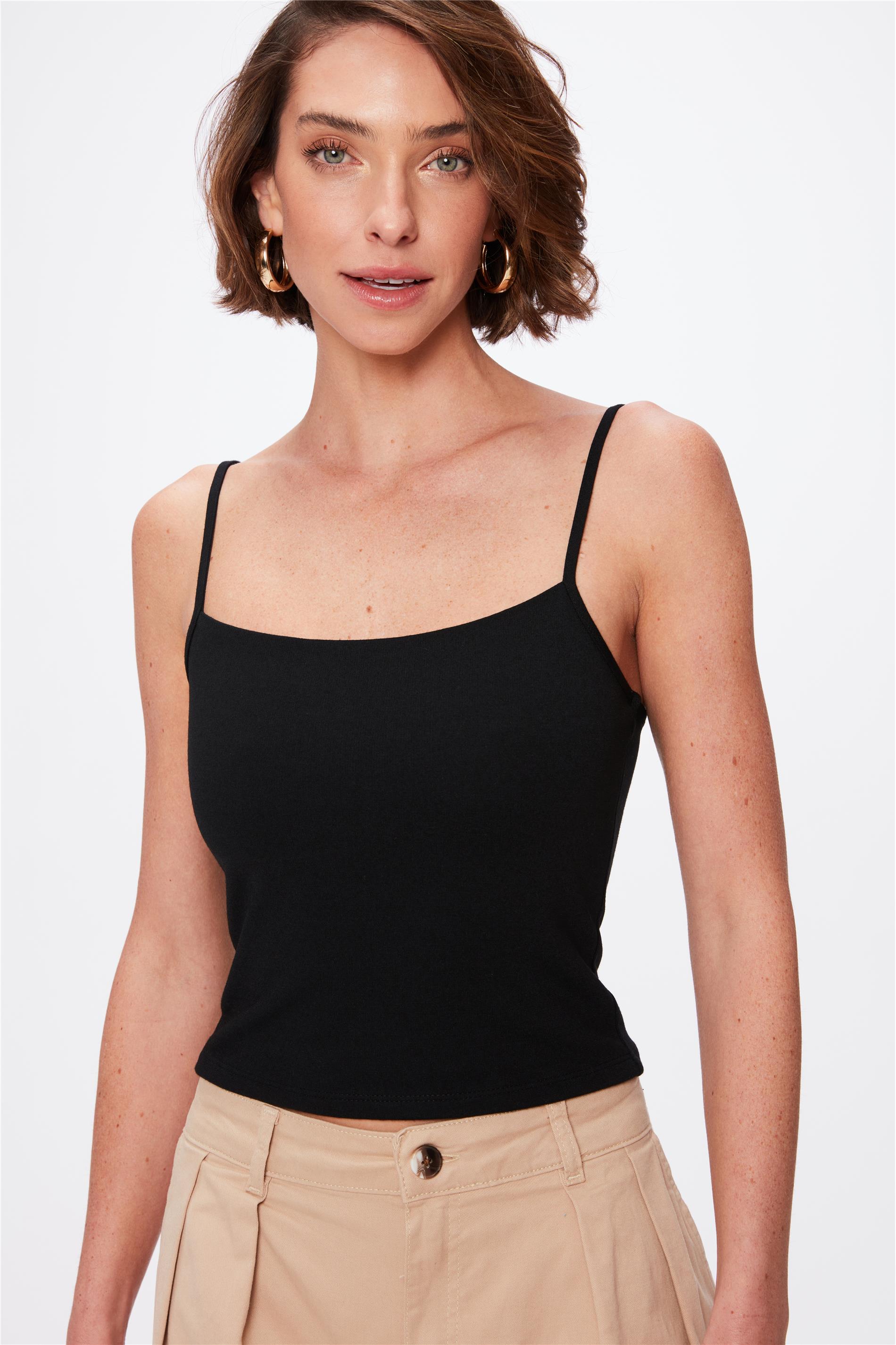 Blusa Cropped Justa com Regulagem