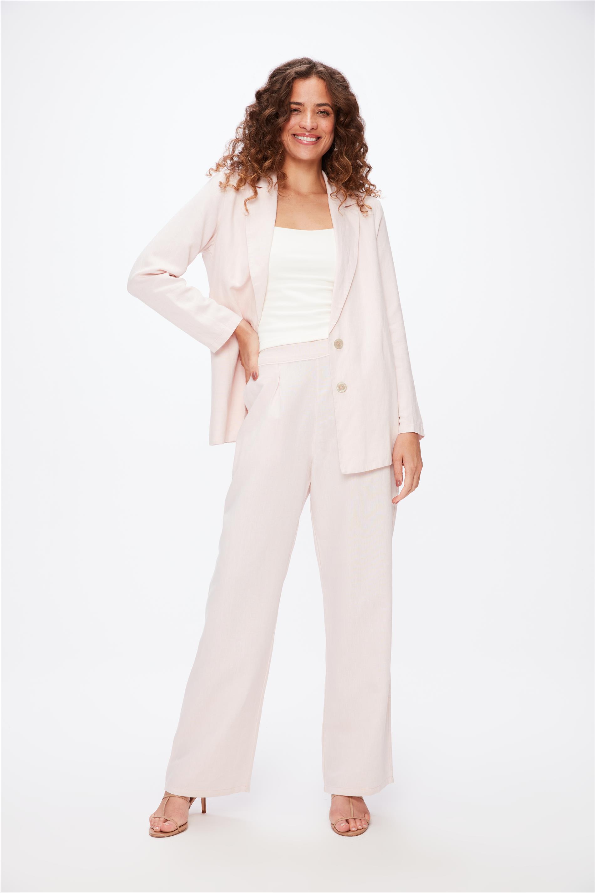 Calça de Viscose com Linho Feminina