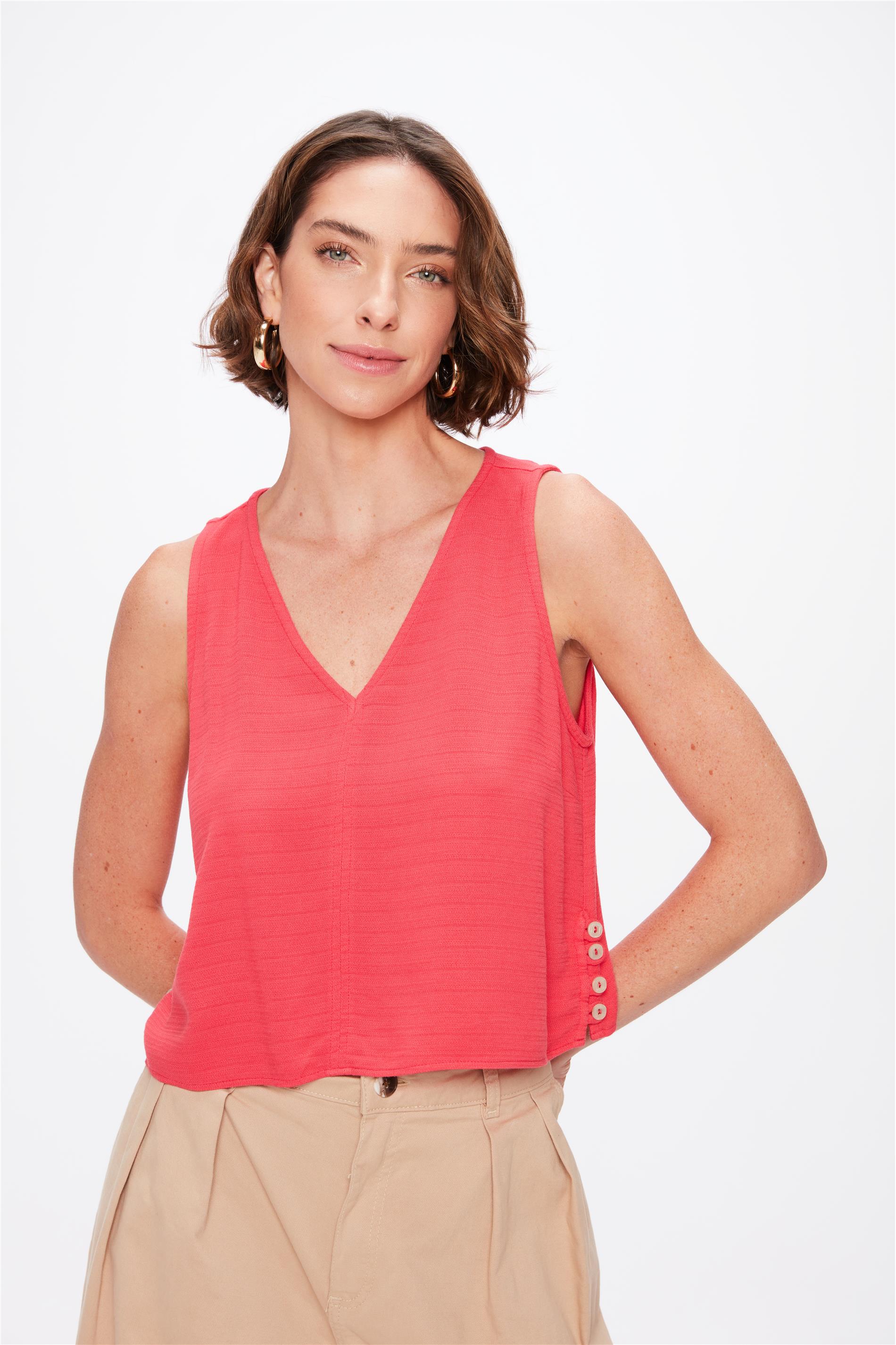 Blusa Decote V Estilo Boxy