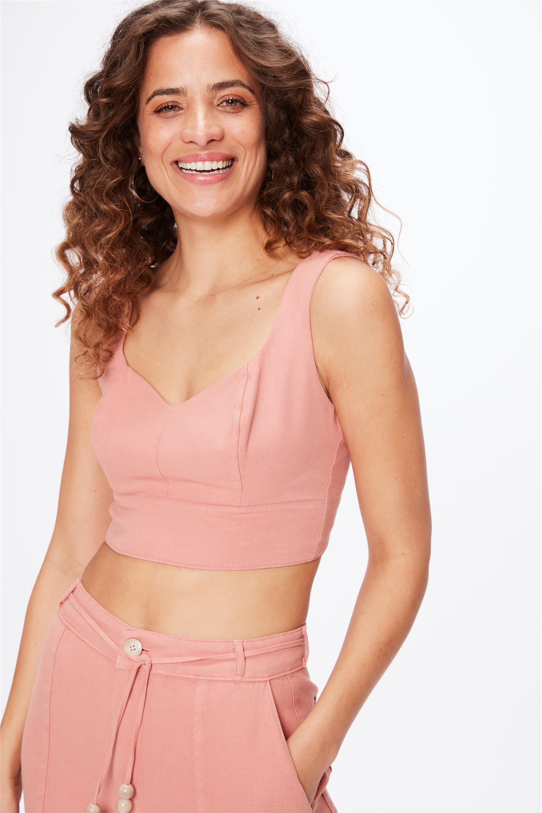 Blusa cropped com Lastec e Alças Largas