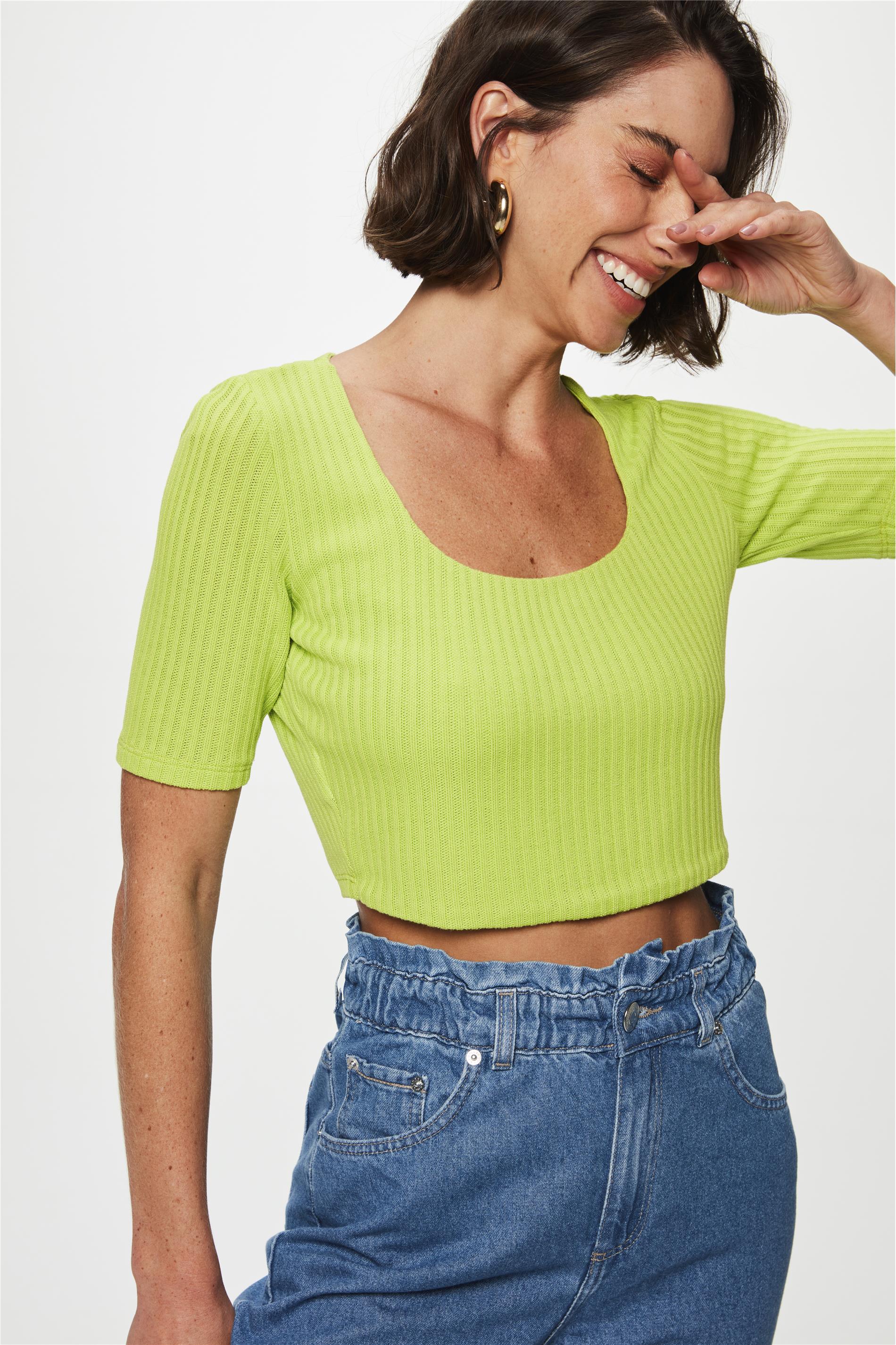 Blusa Cropped Malha Canelada Roxa