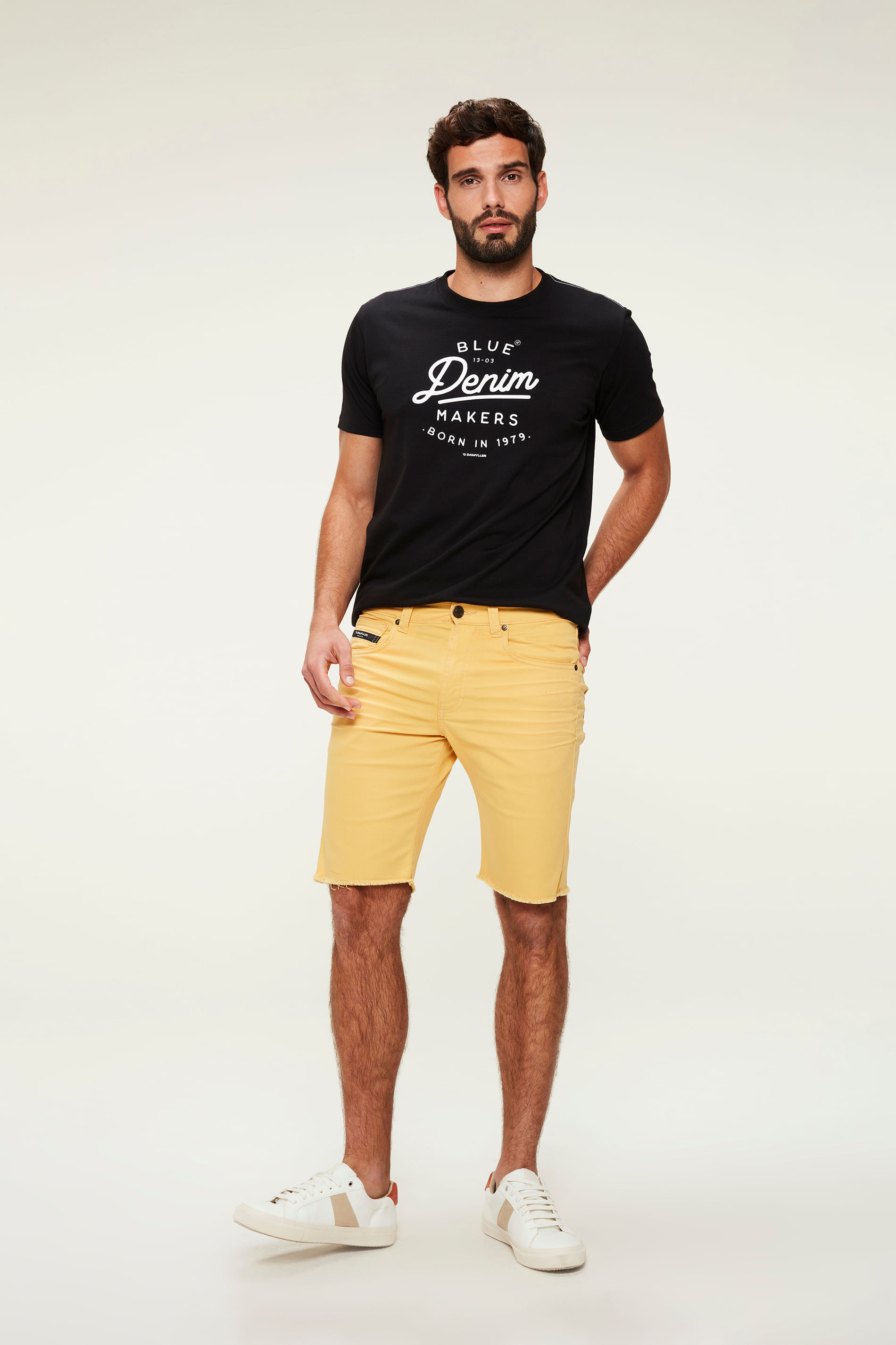 Bermuda Skinny Barra Desfiada Masculina
